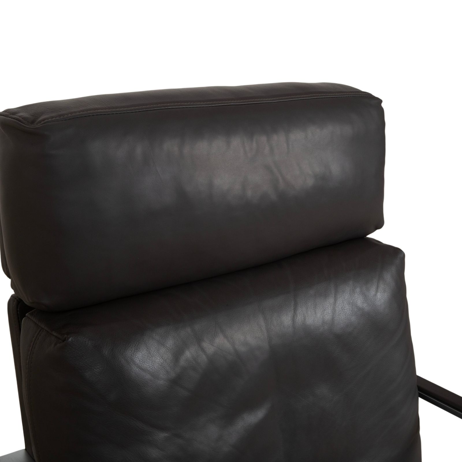 Ensemble de fauteuils Rolf Benz en cuir et métal, noir anthracite brun foncé photo buy