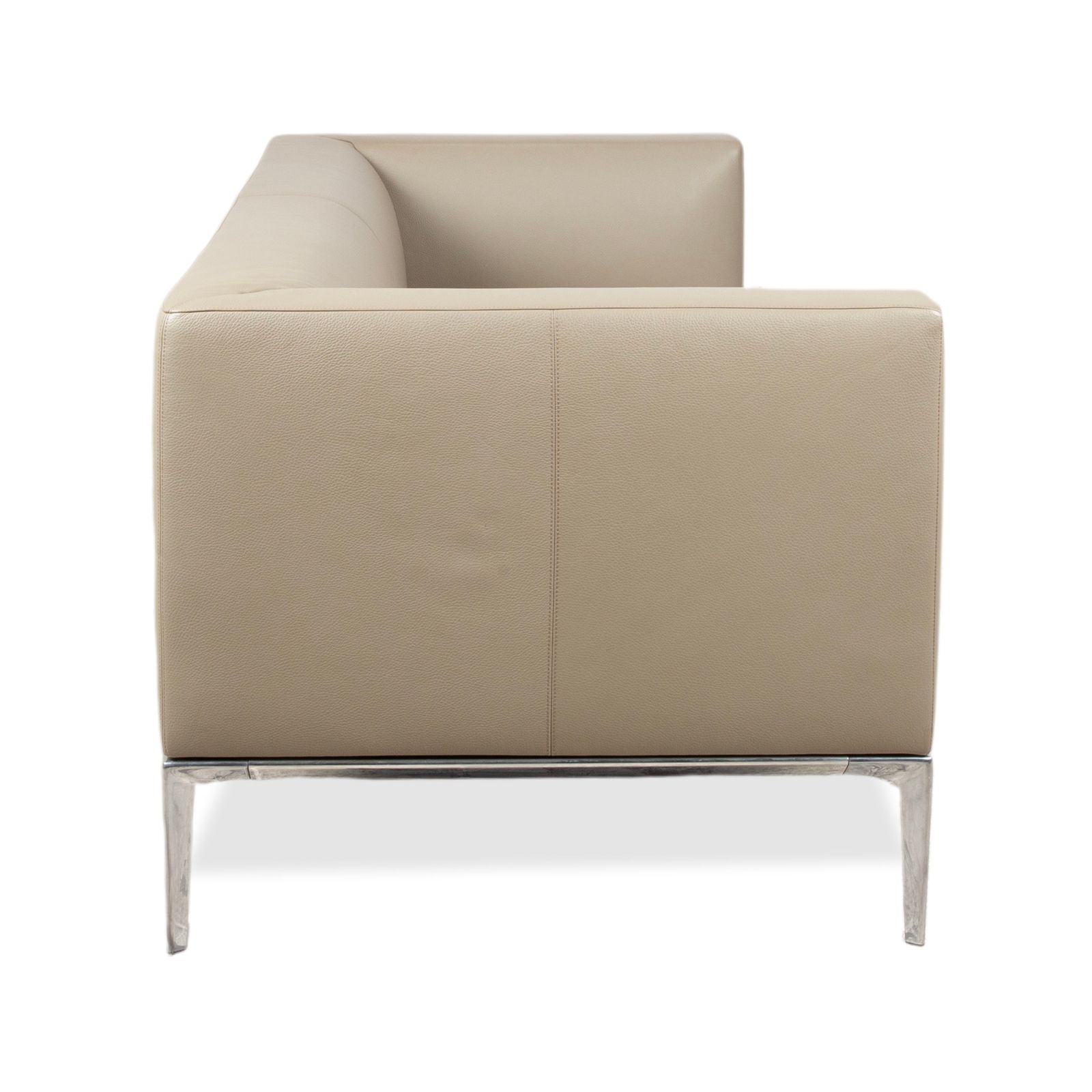 photo furniture Canapé 2 places Walter Knoll Jaan en cuir chromé, crème beige