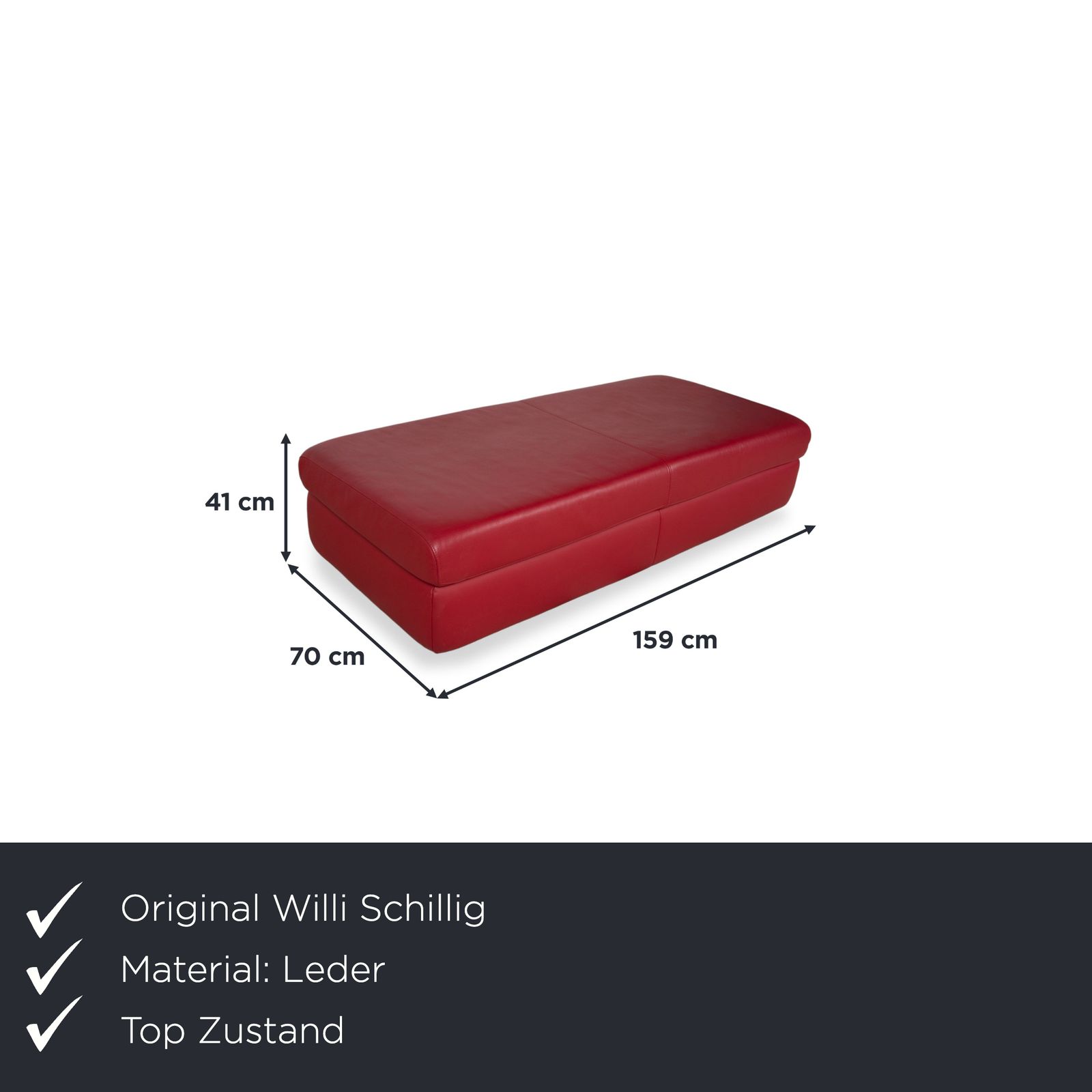 Willi Schillig Leren Poef Rood photo furniture