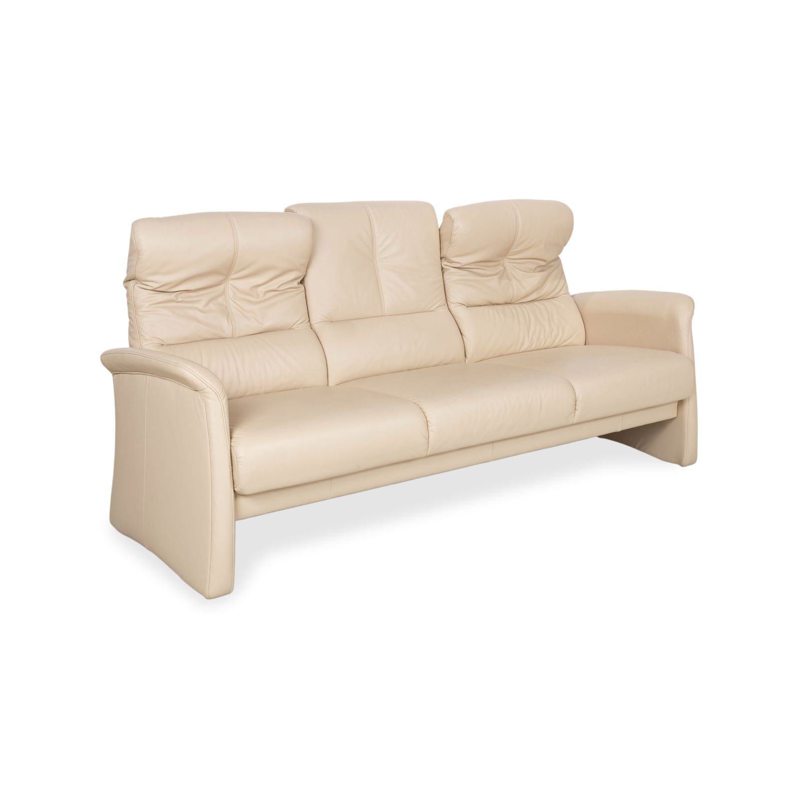 Canapé 3 places et fauteuil Himolla 6001 en cuir beige crème, fonction manuelle photo vinterior