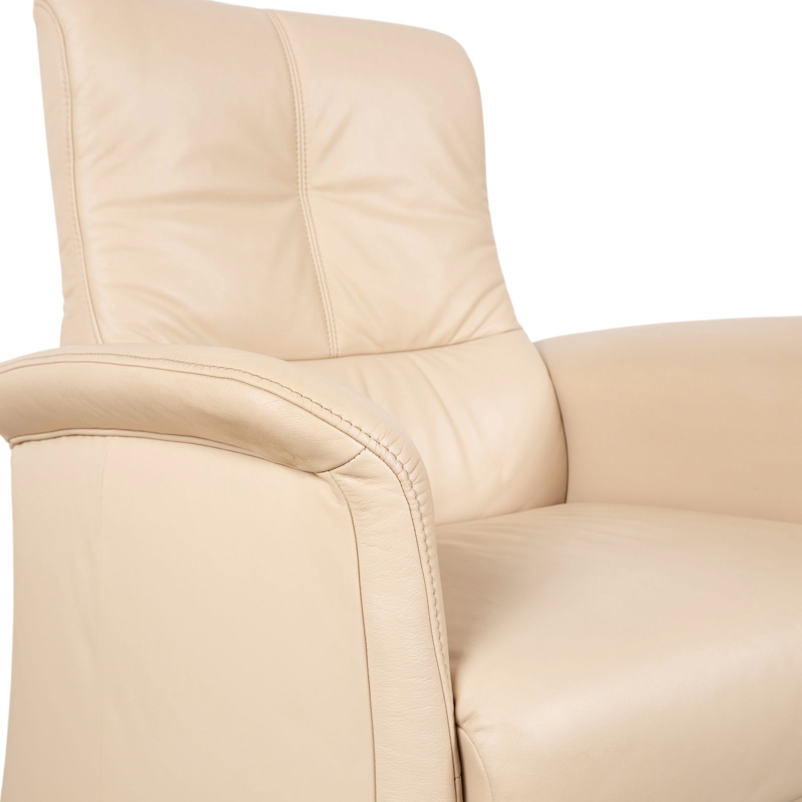 Himolla 6001 Leather Three Seater Couch And Armchair Beige Cream Manual Function photo buy