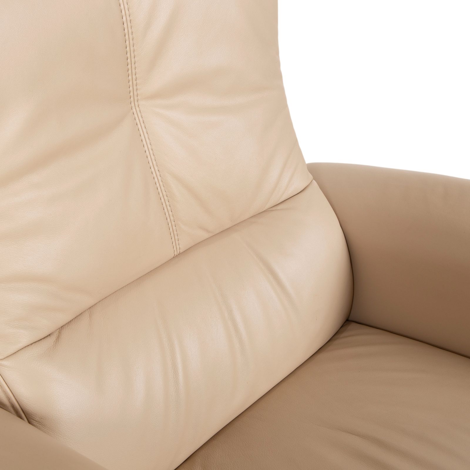 photo furniture Canapé 3 places et fauteuil Himolla 6001 en cuir beige crème, fonction manuelle