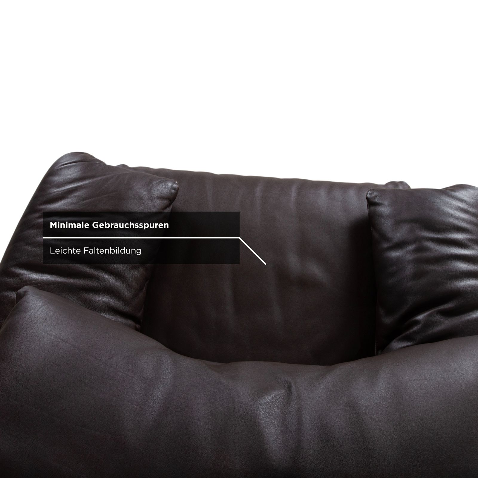 Cassina Maralunga Set Leather 2x Armchairs Brown Espresso Manual Function photo vintage