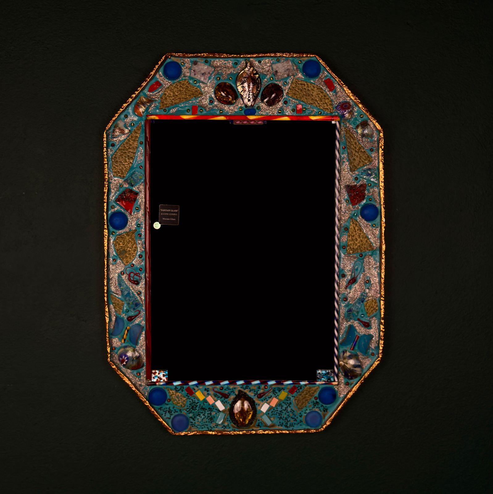 Mid-Century Murano Glasmozaïekspiegel van Zane Luigina "Fantasy Glass", Italië, jaren 1990 photo furniture