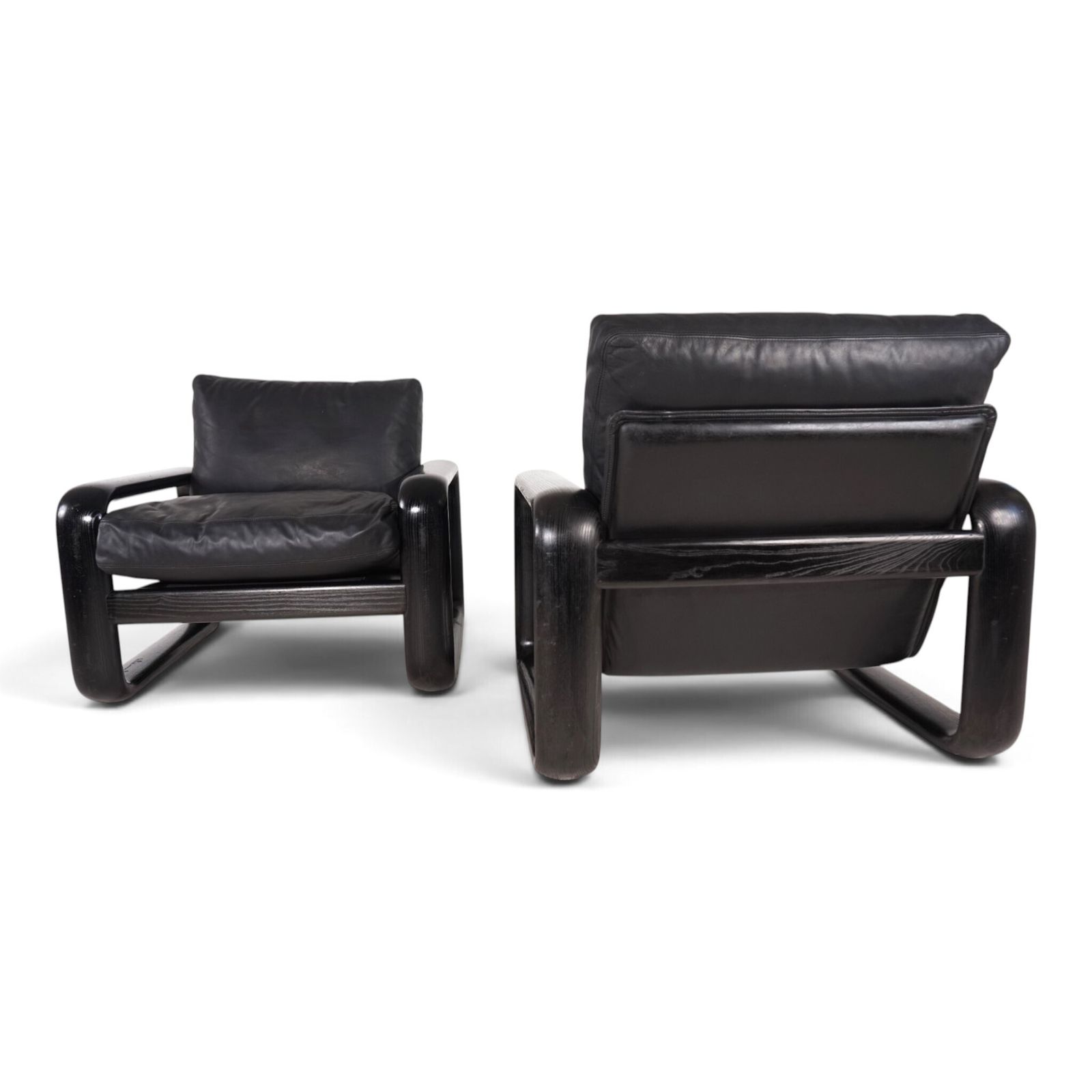 Set Of 2 Rosenthal Hombre Leather Lounge Chairs By Burkhard Vogtherr, 1970 photo 1990.0
