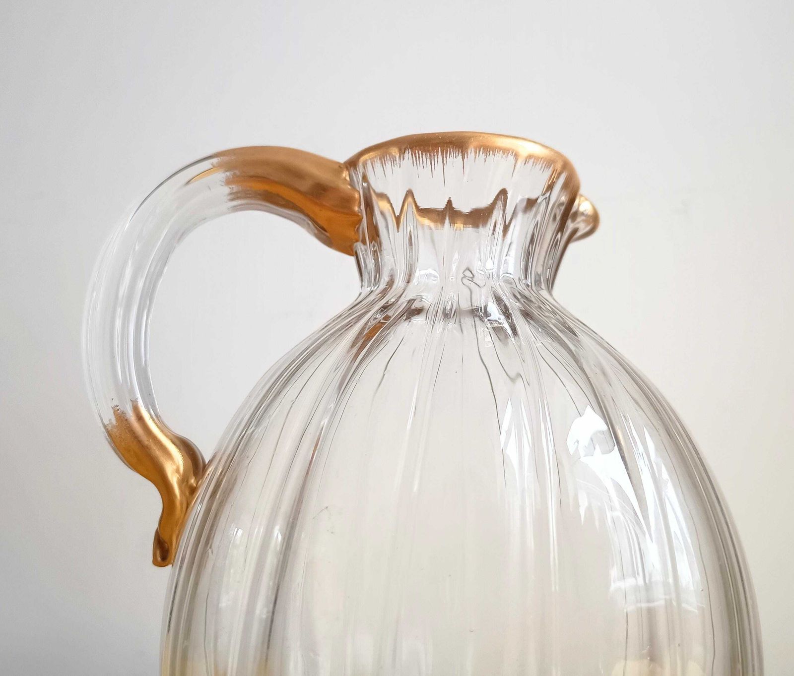 photo for sale Antique Daum Nancy Gilt Water Jug, Art Nouveau Ducal Service, Lorraine Cross Signed