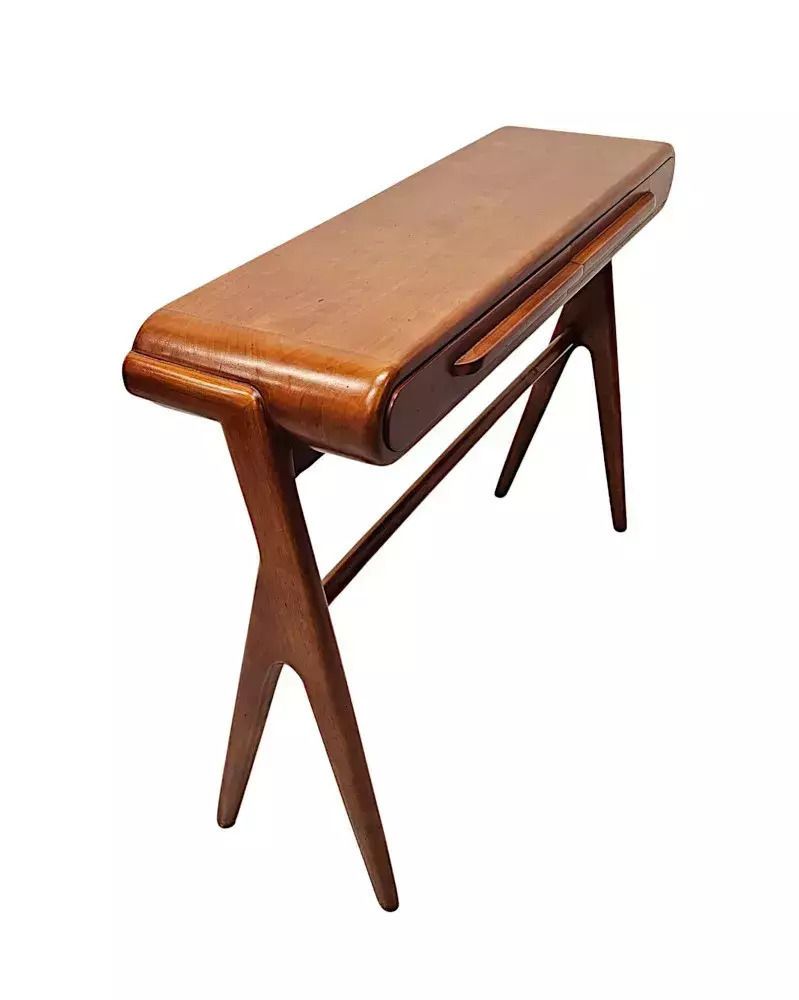 A Stunning Walnut Mid Century Danish Style Console Or Side Table photo vinterior