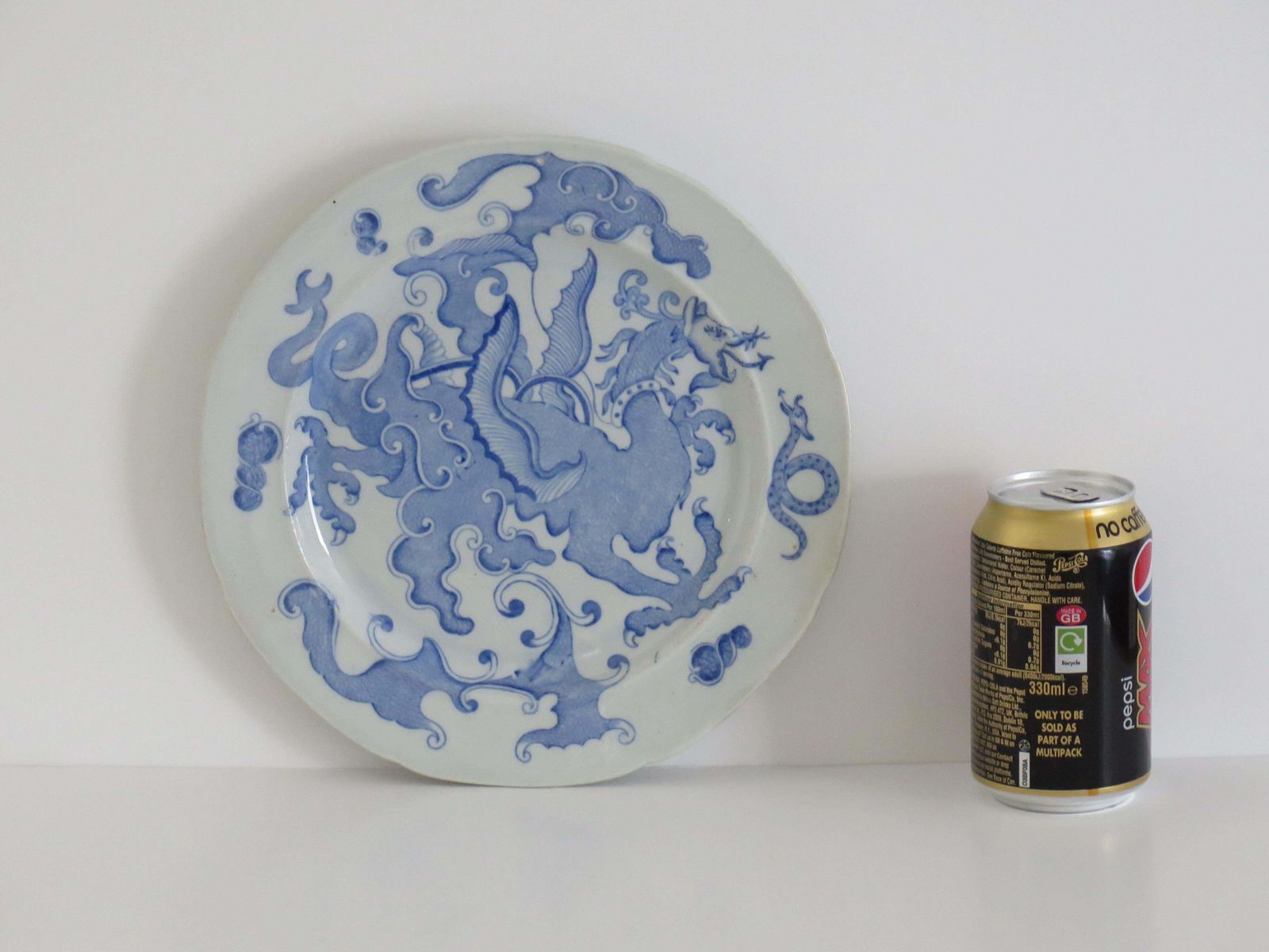 photo buy Mason's Ironstone Dinner Plate, Blue Chinese Dragon Pattern, Circa 1818.