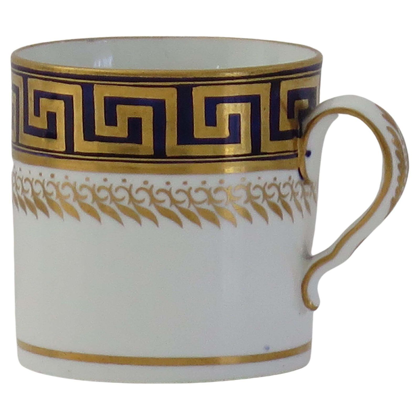 George III Porcelain Coffee Can By Josiah Spode Greek Key Pat'n 742, Circa 1810.