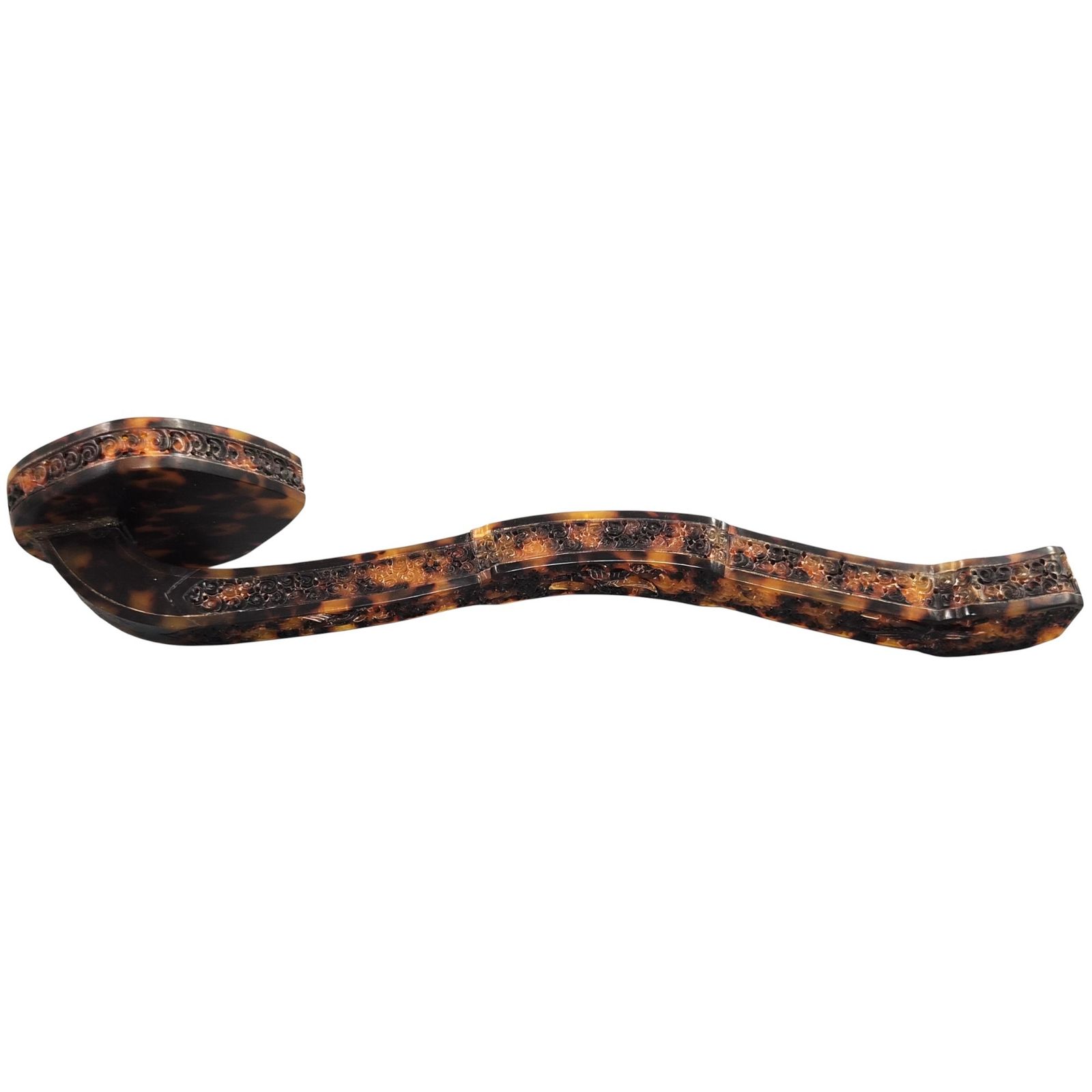 Chinese Qing-dynastie gesneden schildpadden ruyi-scepter, waarschijnlijk laat 19e eeuw photo Woonaccessoires