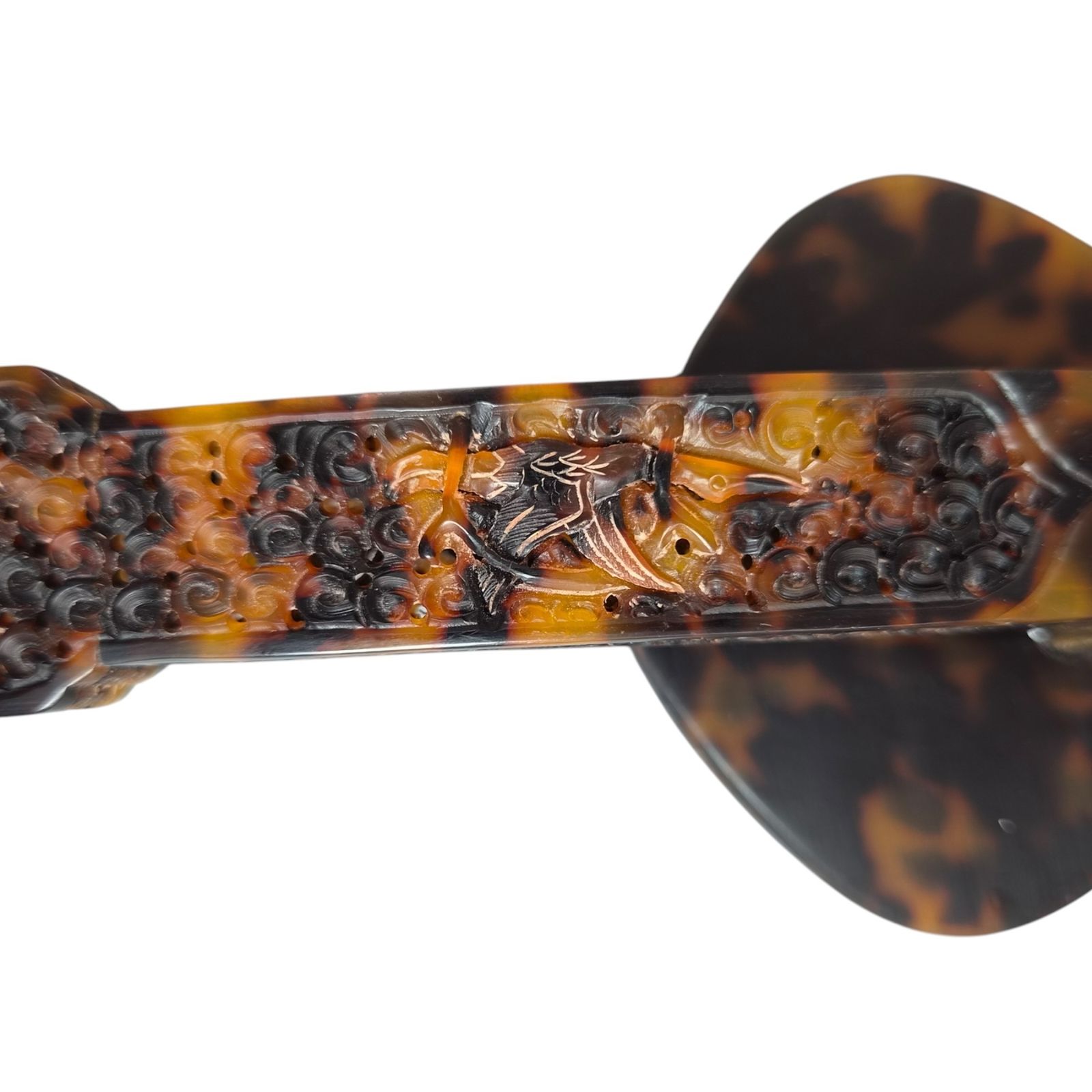 8500.0 Chinese Qing Dynasty Carved Tortoiseshell Ruyi Sceptre, Probably Late 19th Century photo
