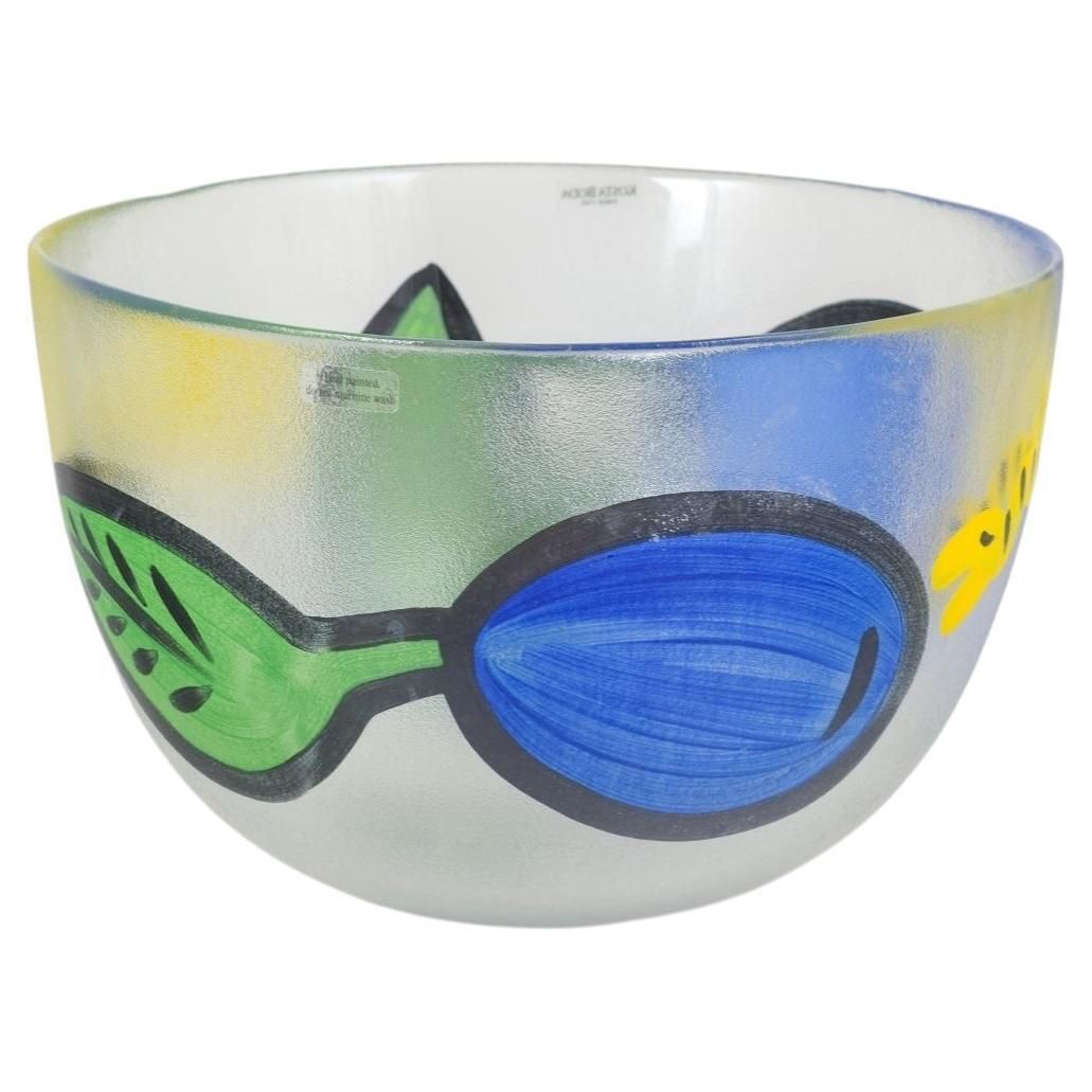 Ulrica Hydman Vallien For Kosta Boda. Large Glass Bowl With Fruit Motif, 1980s.