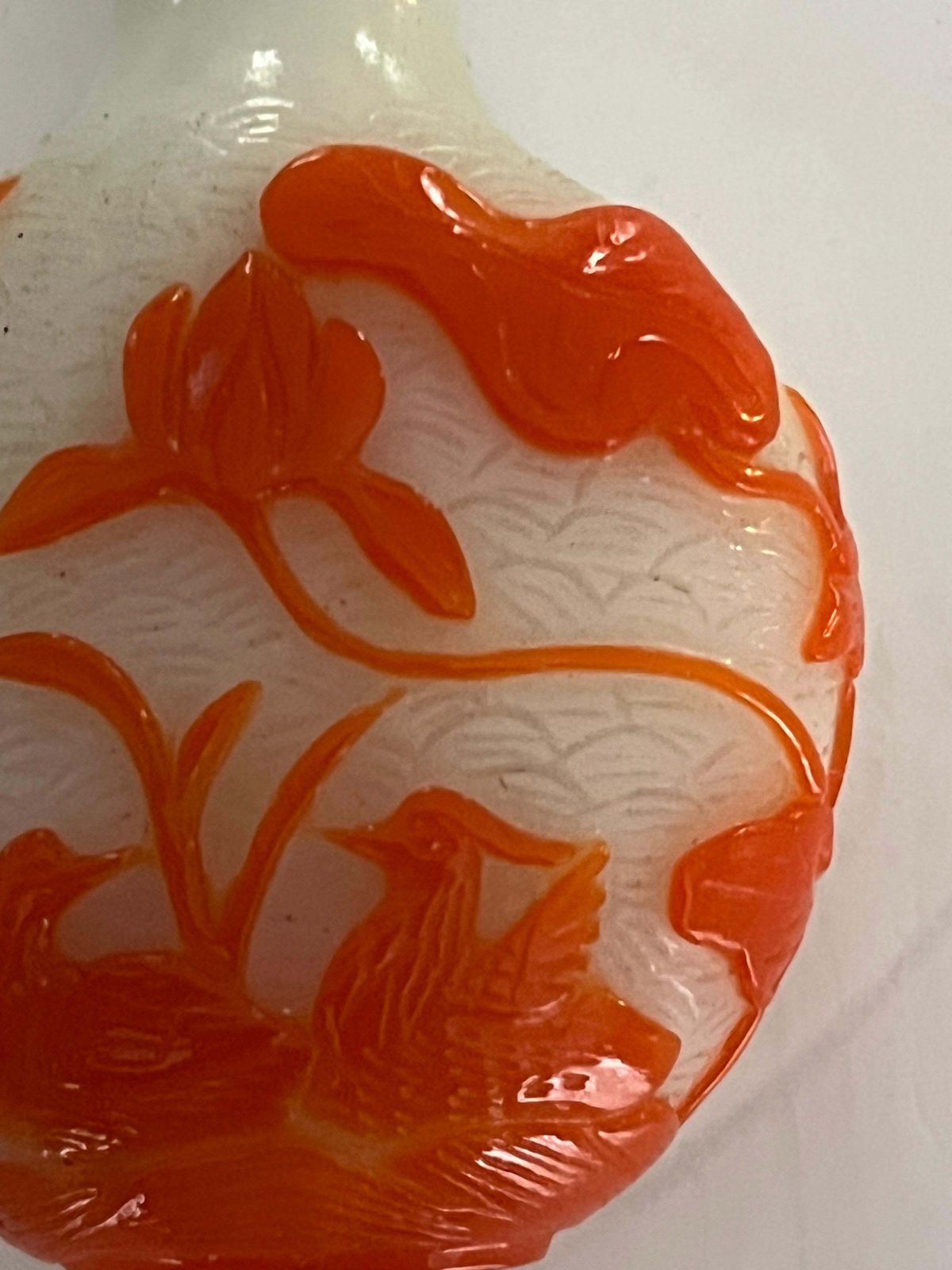 Chinese exporteren snuiffles in overlay cameo glas, fijn gesneden, ca. 1925 photo Woonaccessoires