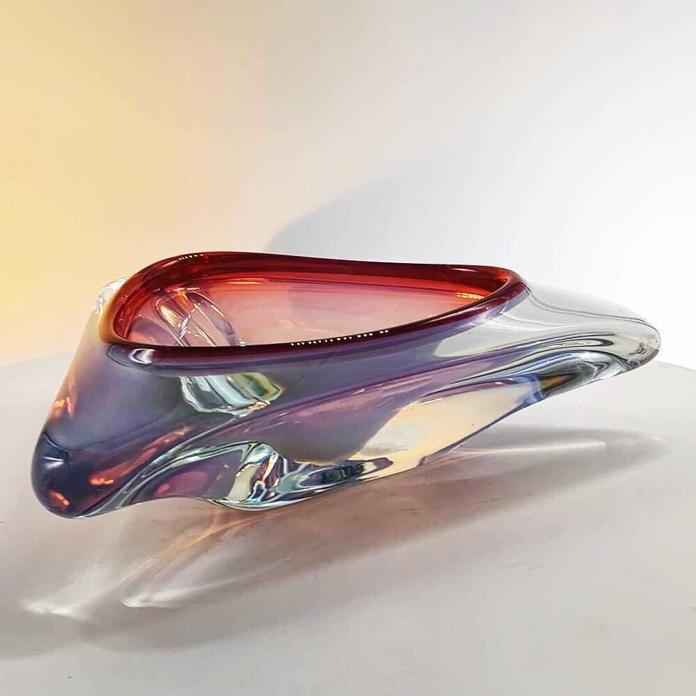 Grand cendrier Murano années 1960, par Flavio Poli pour Seguso, Italie, 26 cm photo 305.0