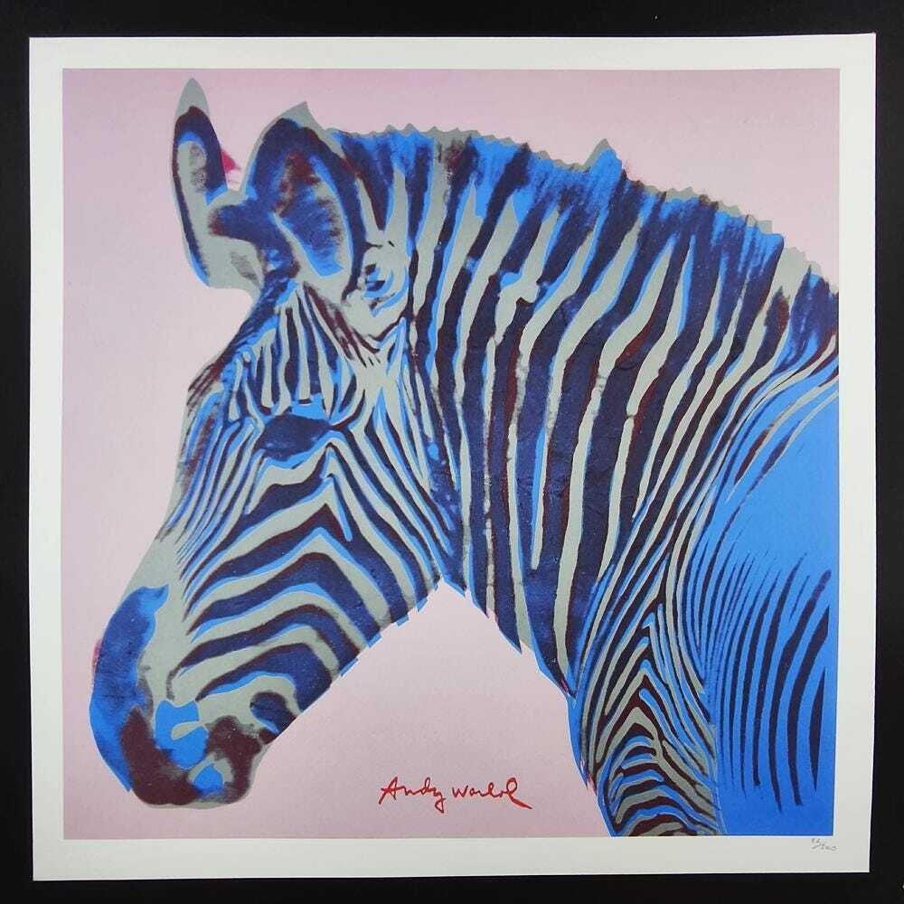 Andy Warhol "Grevy's Zebra" Gelimiteerde Oplage Lithografie door CMOA, jaren 1980, genummerd in potlood.