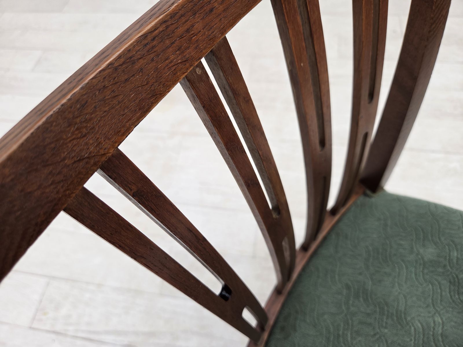 1960s, Set Of 6 Danish Dining Chairs, Furniture Wool, Oak Wood. photo vinterior