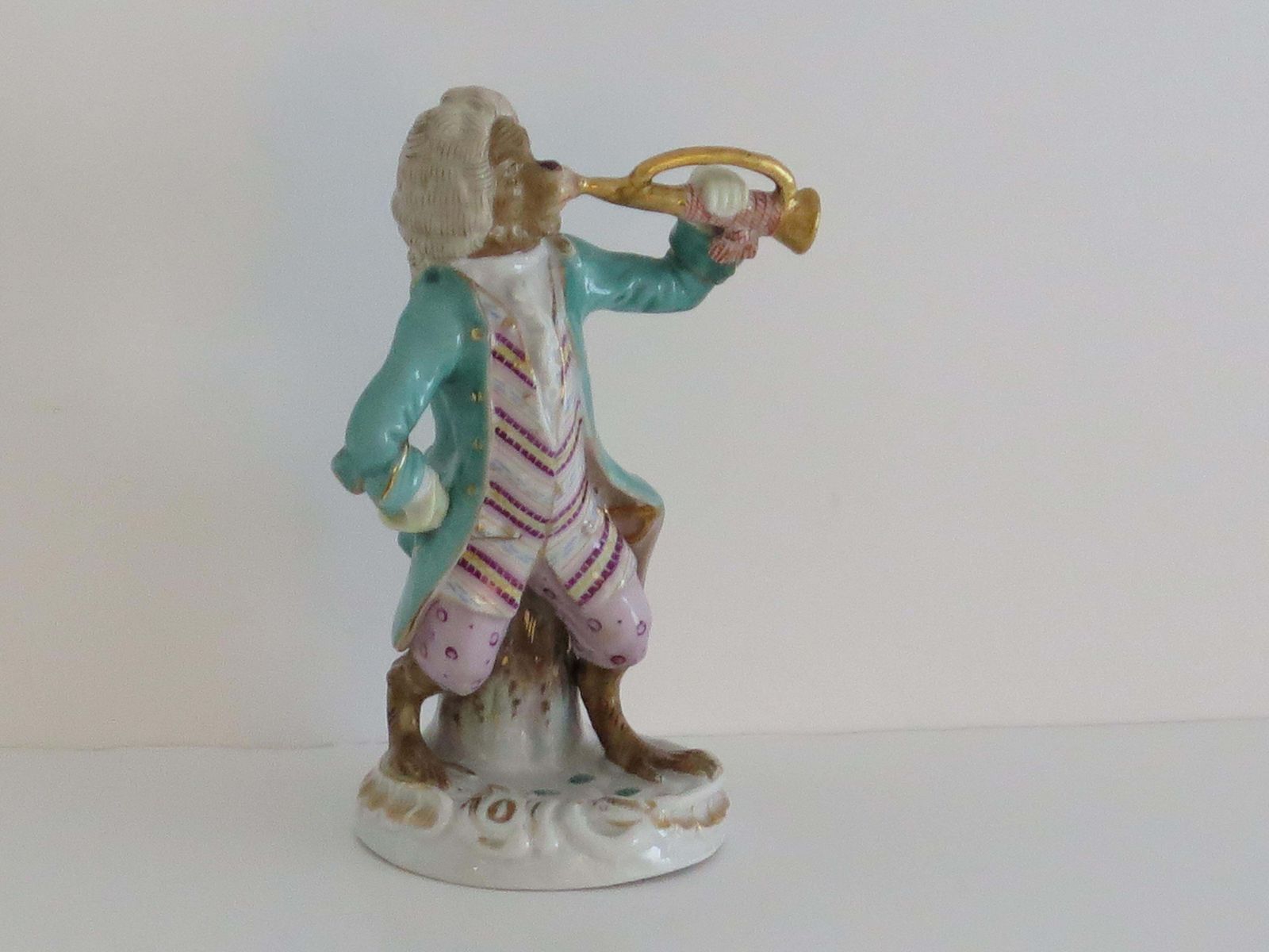 photo for sale Sitzendorf Porcelain Monkey Band Figurines Set, 9 Pieces, ca. 1910