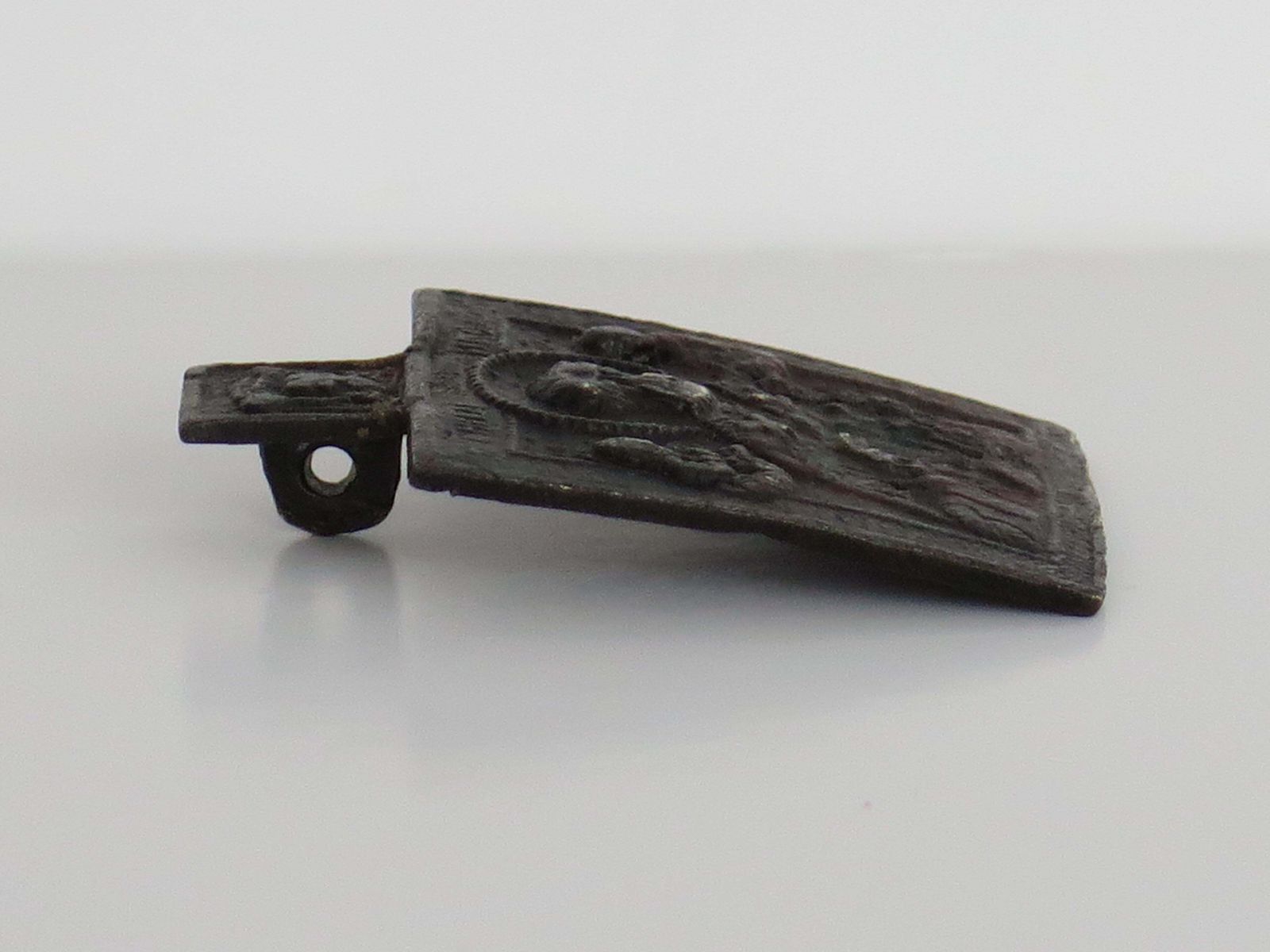 Kunst Antiek Russisch bronzen reisicoon, Sint-Nicolaas, 18e eeuw photo