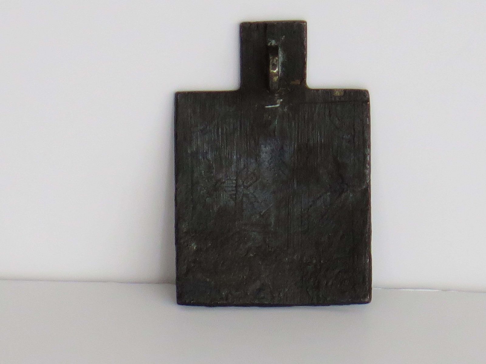 photo vintage Antiek Russisch bronzen reisicoon, Sint-Nicolaas, 18e eeuw