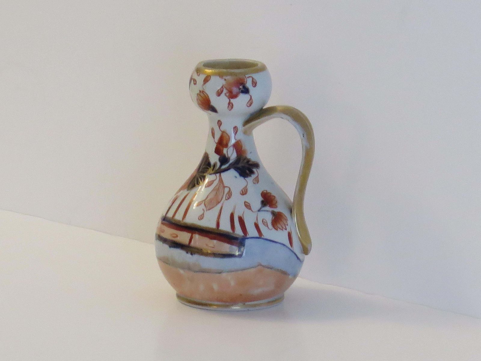 Mason's Ironstone Jug, Rare Shape, Hand Painted Japan Pattern, Circa 1813 1820 photo 270.0
