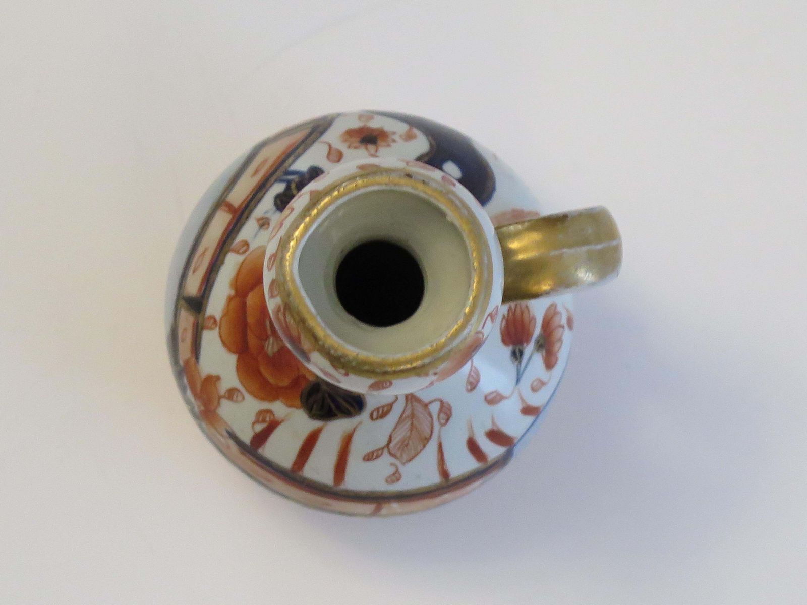 photo for sale Mason's Ironstone Jug, Rare Shape, Hand Painted Japan Pattern, Circa 1813 1820