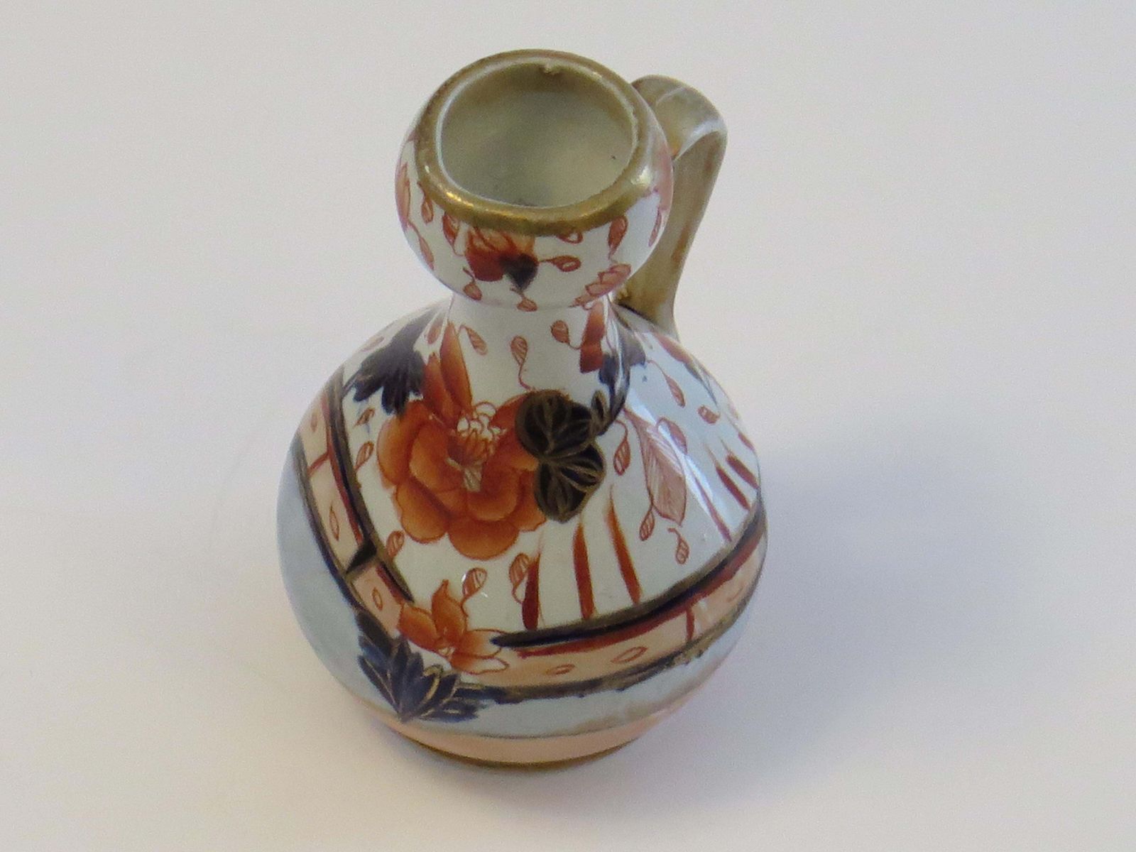 Home Decor Mason's Ironstone Jug, Rare Shape, Hand Painted Japan Pattern, Circa 1813 1820 photo