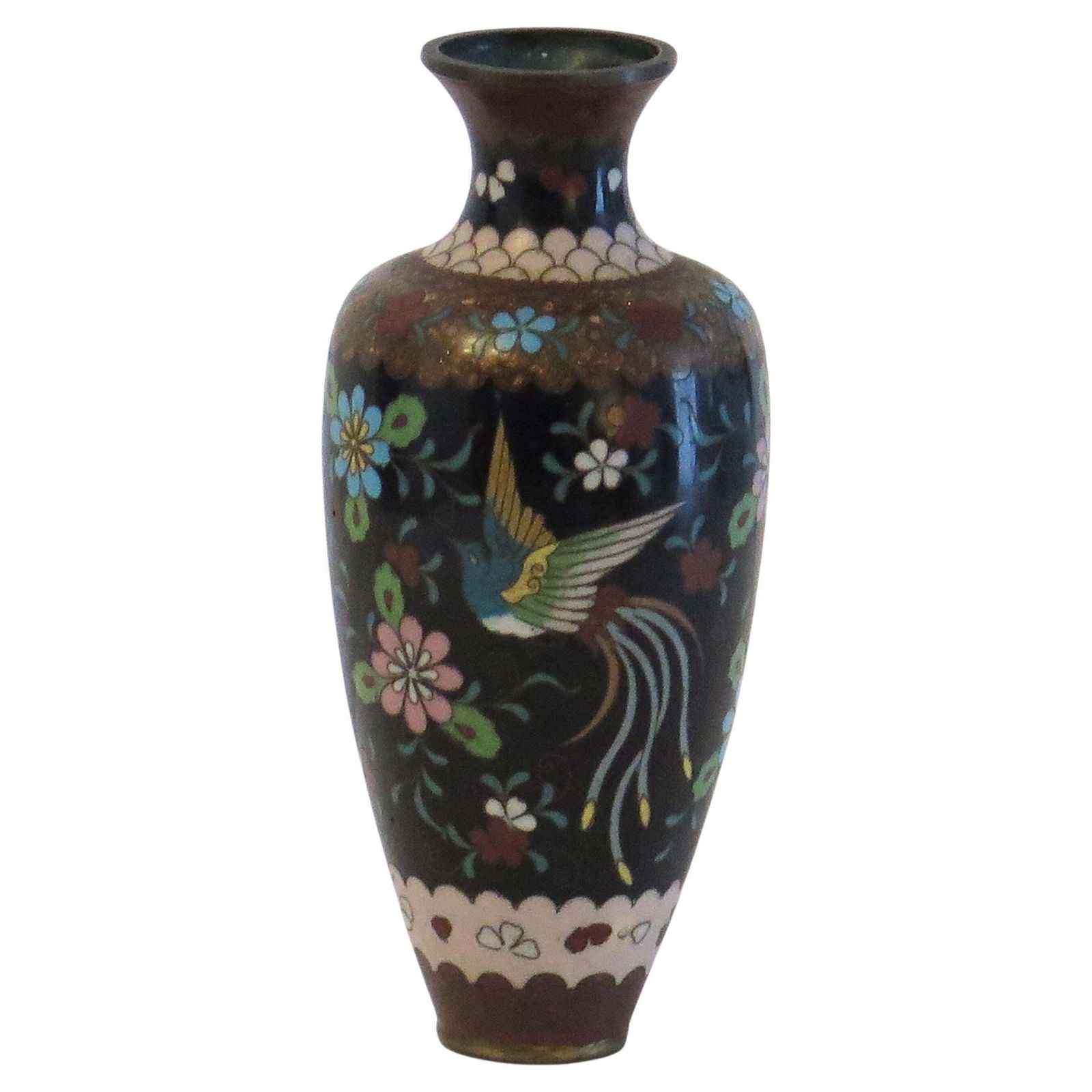 Chinese cloisonné vaas, brons met fenixen, midden 19e eeuw, Qing