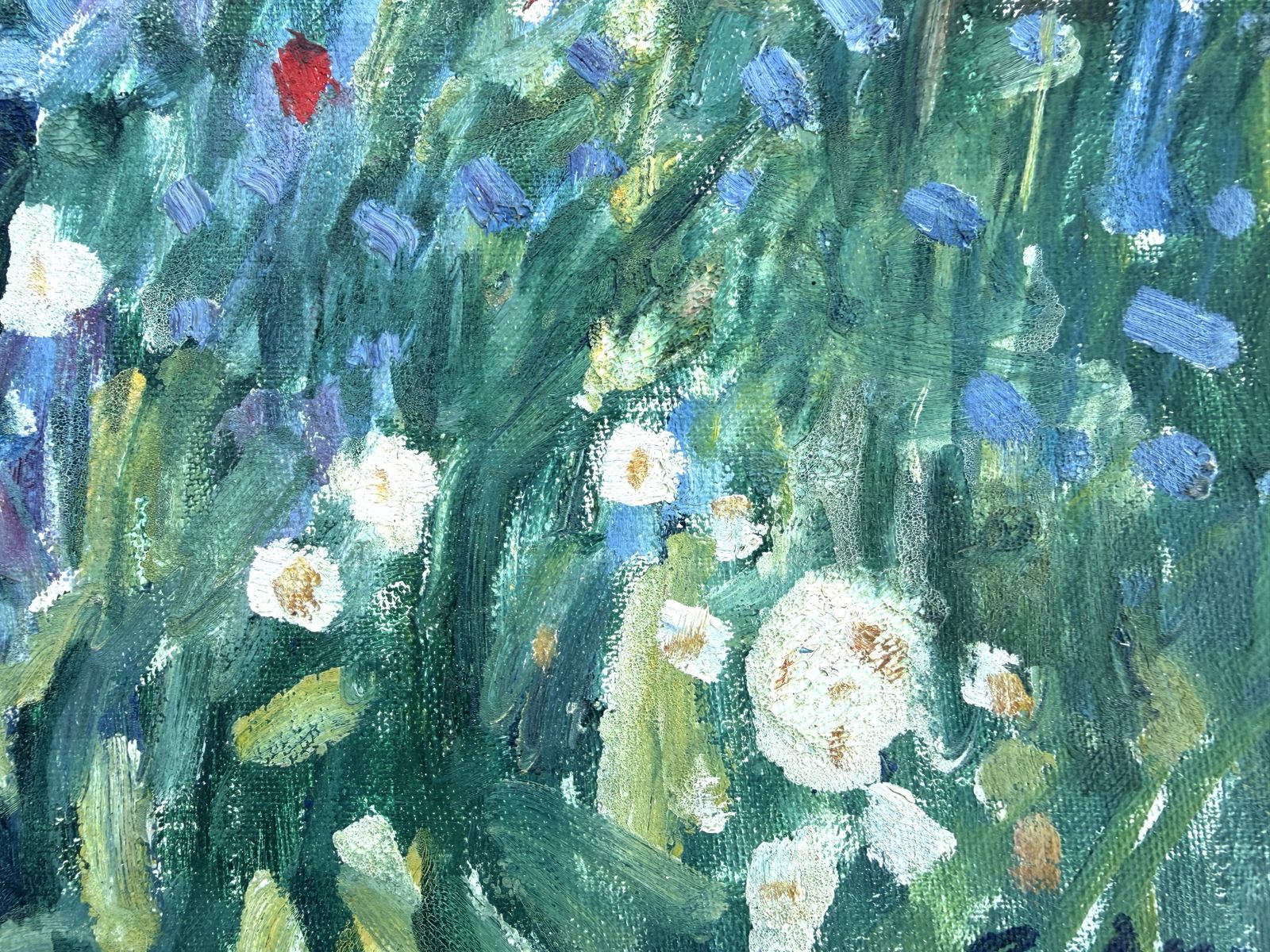 Rafael Duran Benet Fauvist Spanish Wildflower Landscape In Andalucia Mediterranean Oil Painting 1990s photo for sale