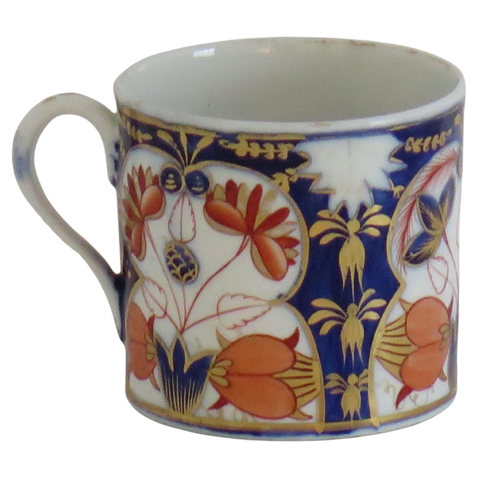 Georgisch Coalport Porselein Koffiekopje, Handgeschilderd, ca. 1810 photo for sale