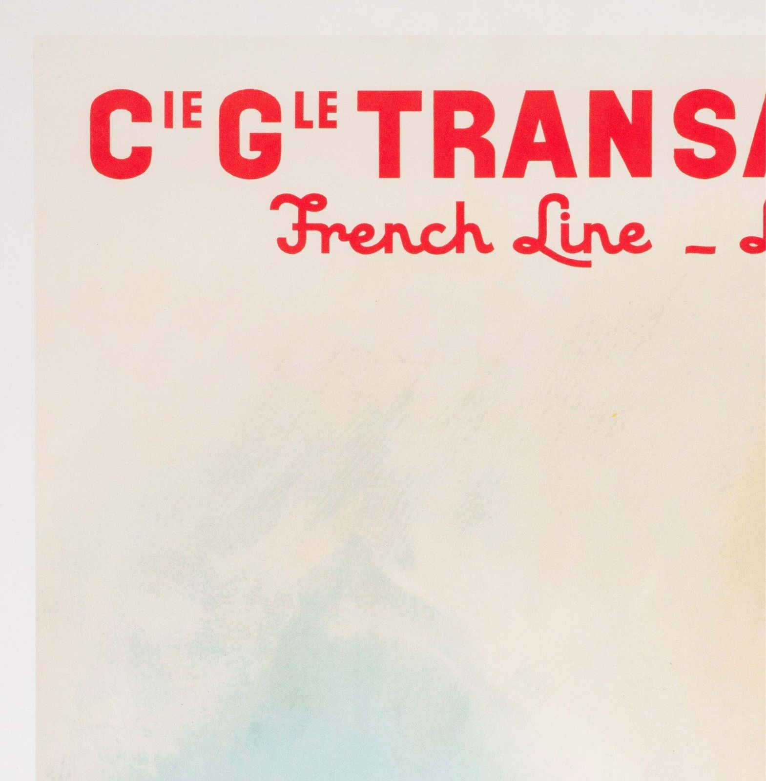 Cie Gle Transatlantique French Line Venezuela Jamaïque C1950s Travel Poster. photo for sale