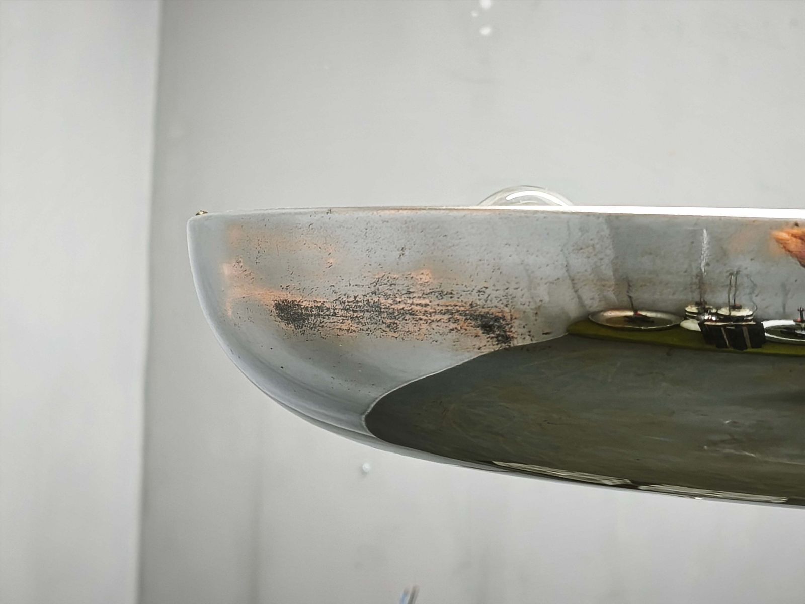 Bauhaus Ufo Hanglamp van Chroom en Glas, Tsjecho-Slowakije, jaren 1930 photo for sale