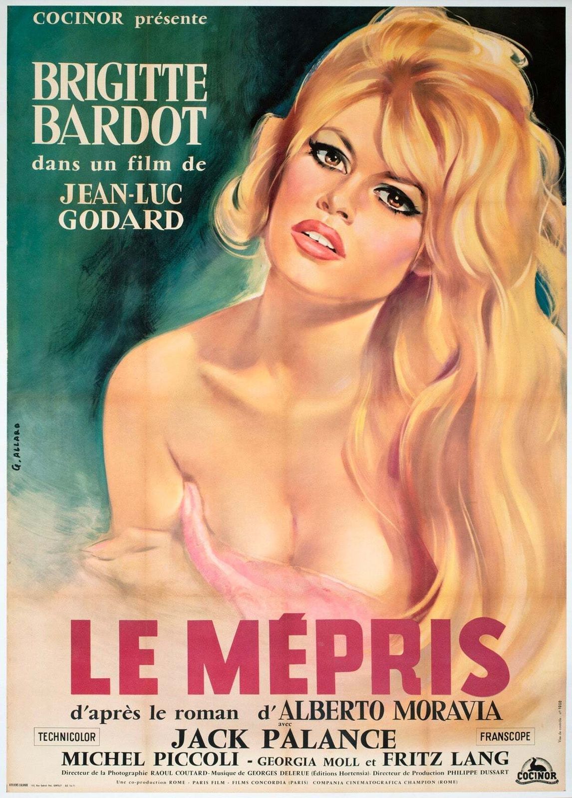 Le Mepris 1963 French Grande Film Poster, Georges Allard.