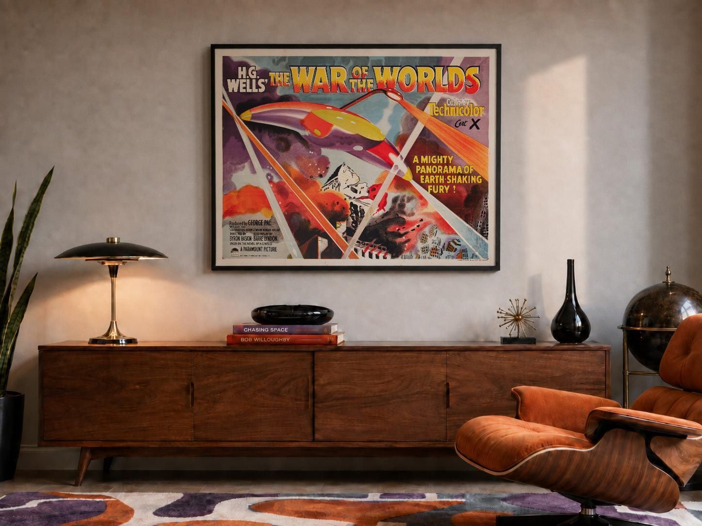 Affiche de cinéma britannique Quad, The War of the Worlds, 1953. photo furniture
