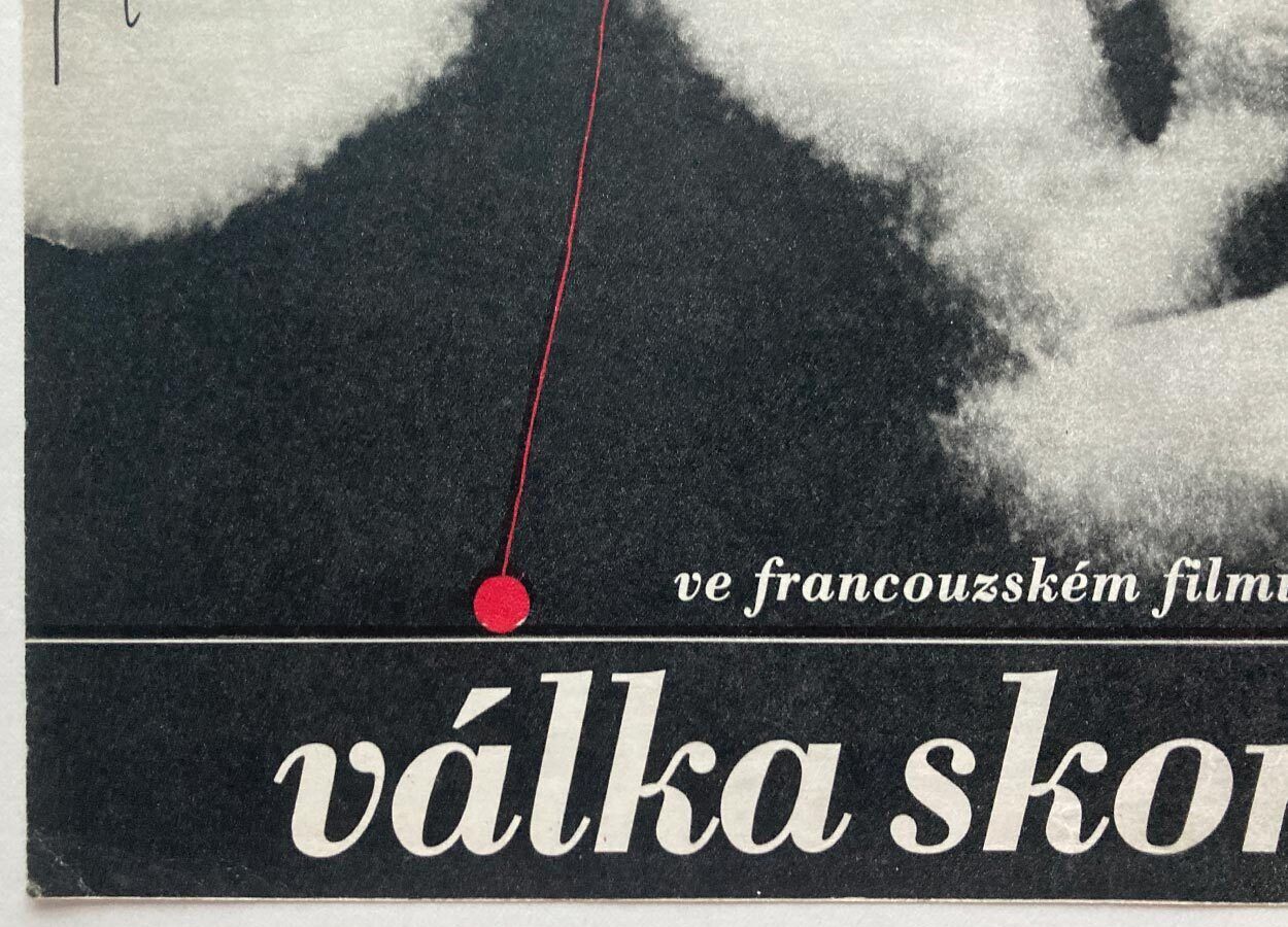 Original Film Poster, The War Is Over, Eva Galová Vodrážková, 1969, Genuine Vintage Czech Design photo vintage