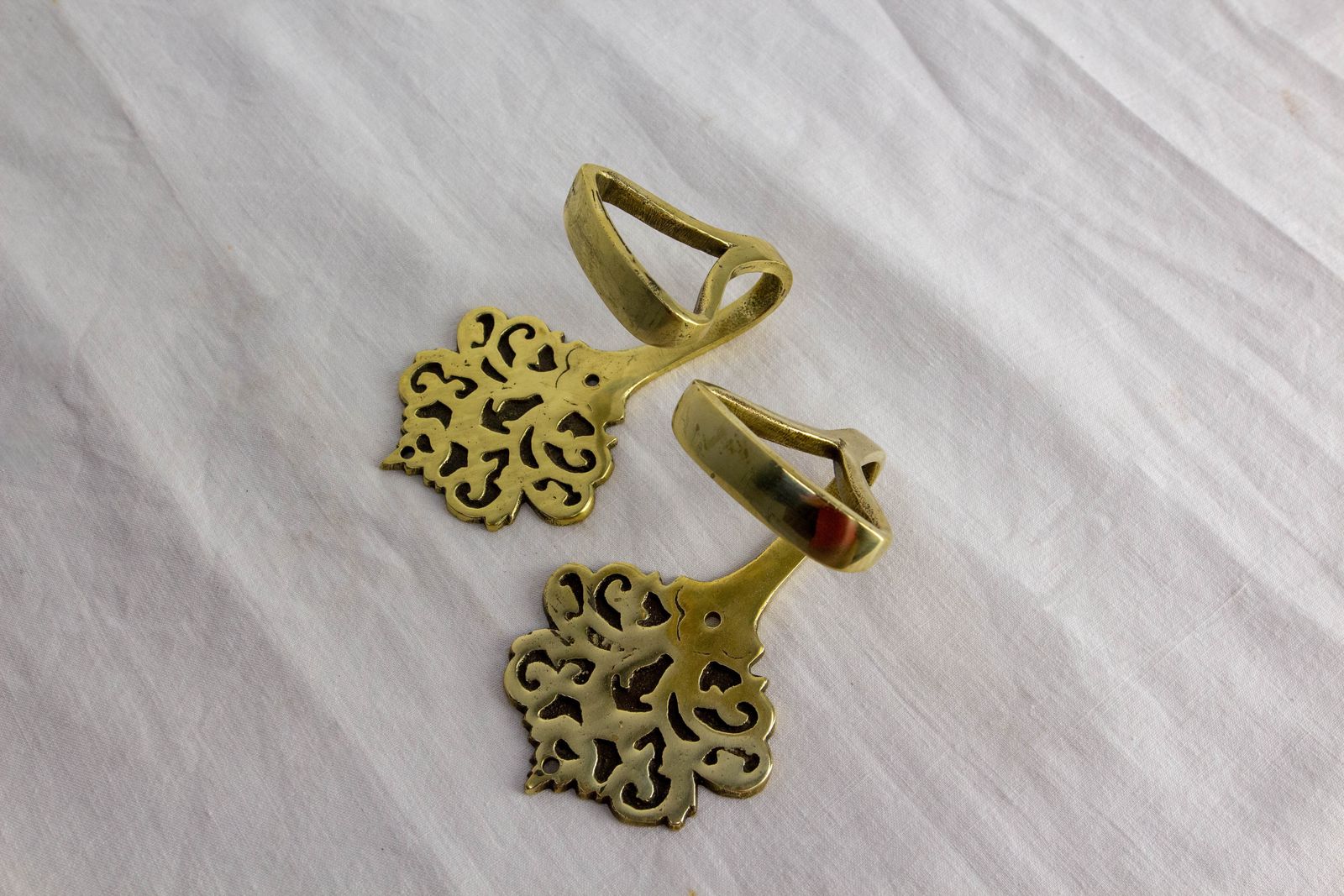 Paar haken, bronzen wandkapstokken ca. 1960 photo 254.0