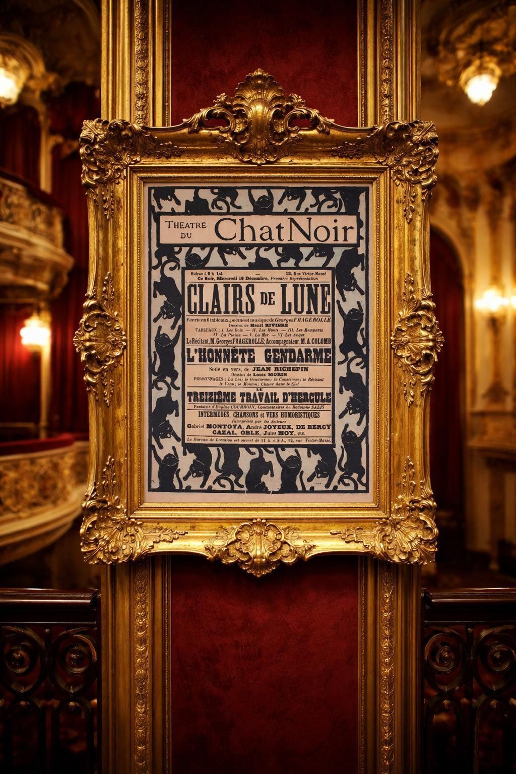 Chat Noir 1896 Franse Theateraffiche, Henri Riviere. photo furniture