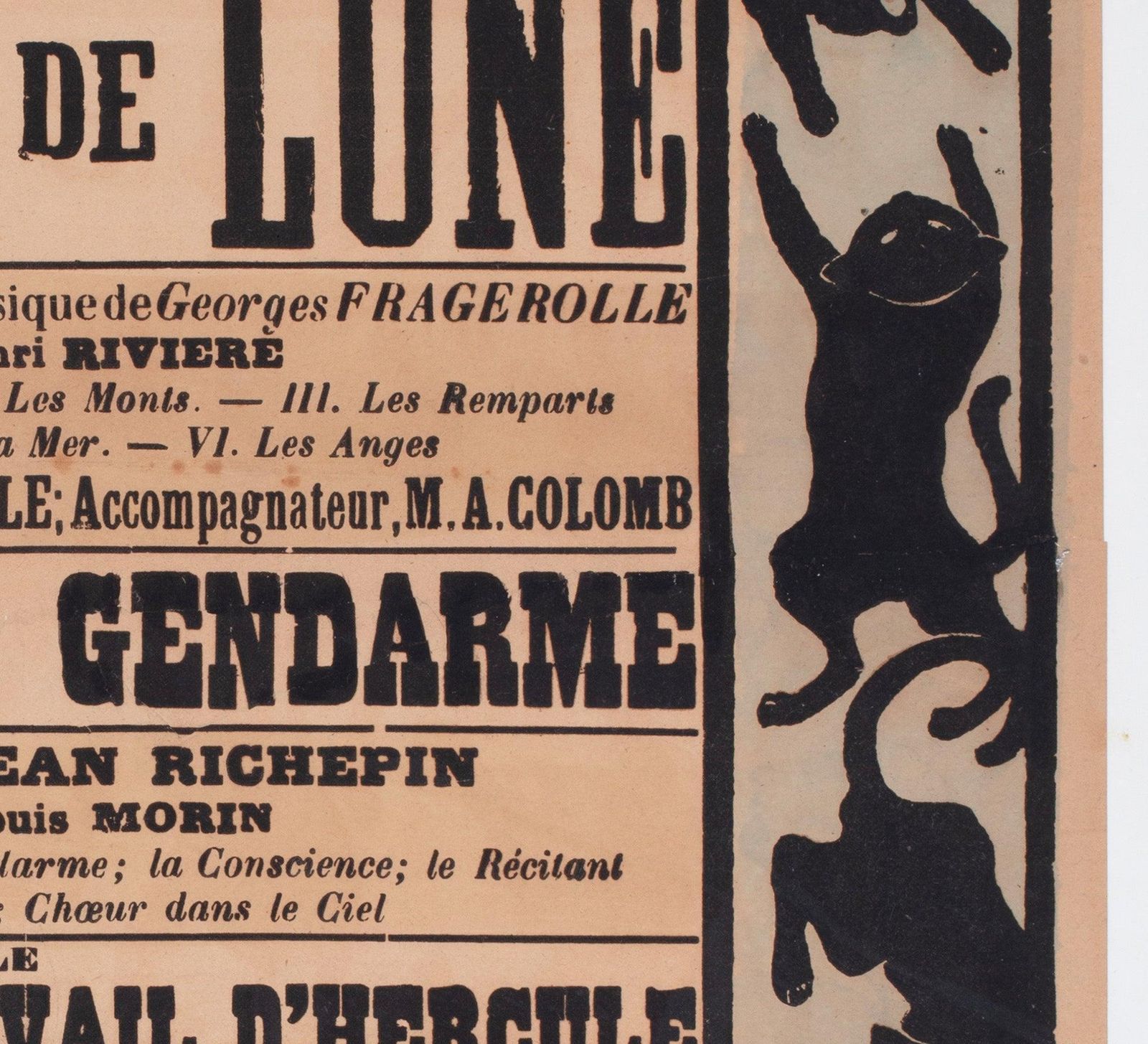 Chat Noir 1896 Franse Theateraffiche, Henri Riviere. photo vinterior