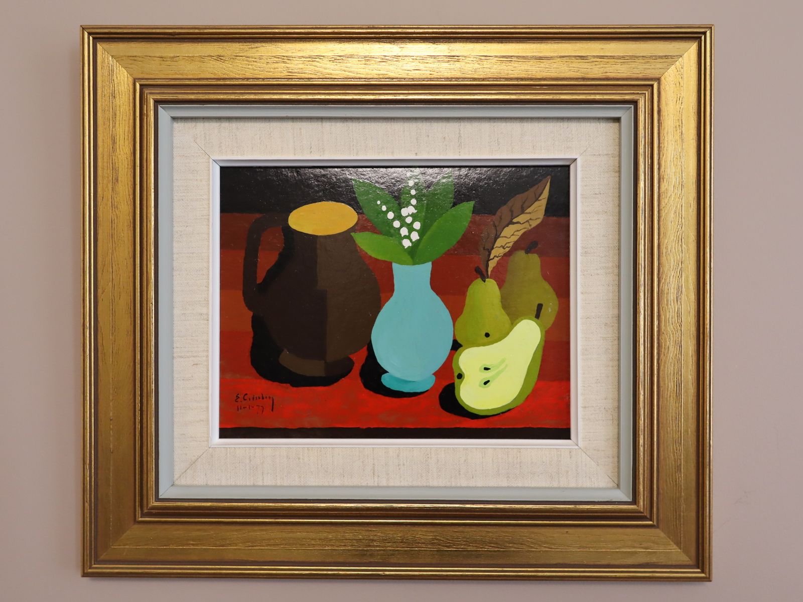 Blue Vase & Pears Oil Painting
