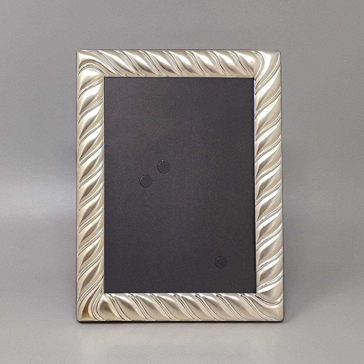 Fotolijst uit de jaren 1970 in verzilverd metaal met glas, gemaakt in Italië photo 281.0