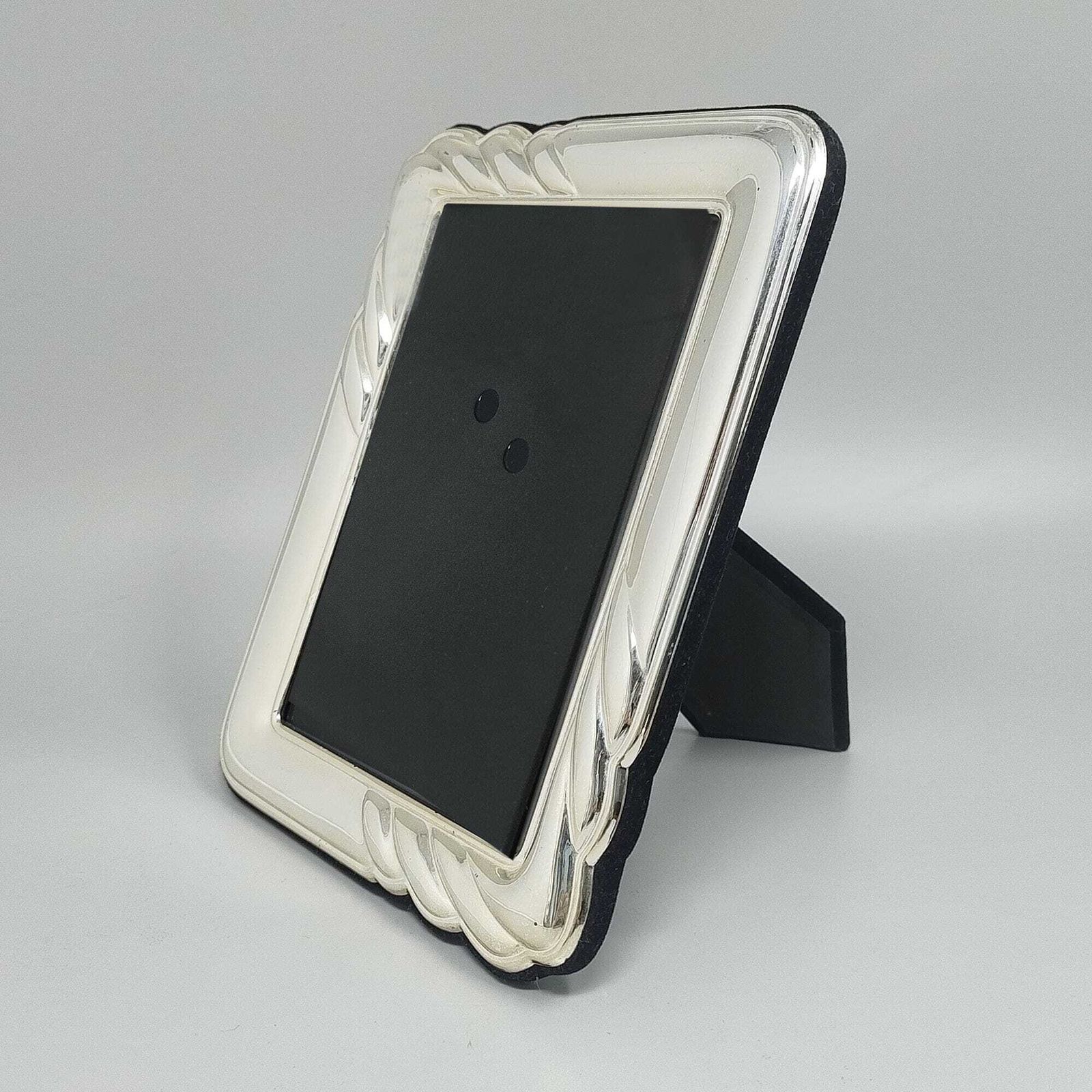 Fotolijst uit de jaren 1970 in verzilverd metaal met glas, gemaakt in Italië photo Woonaccessoires