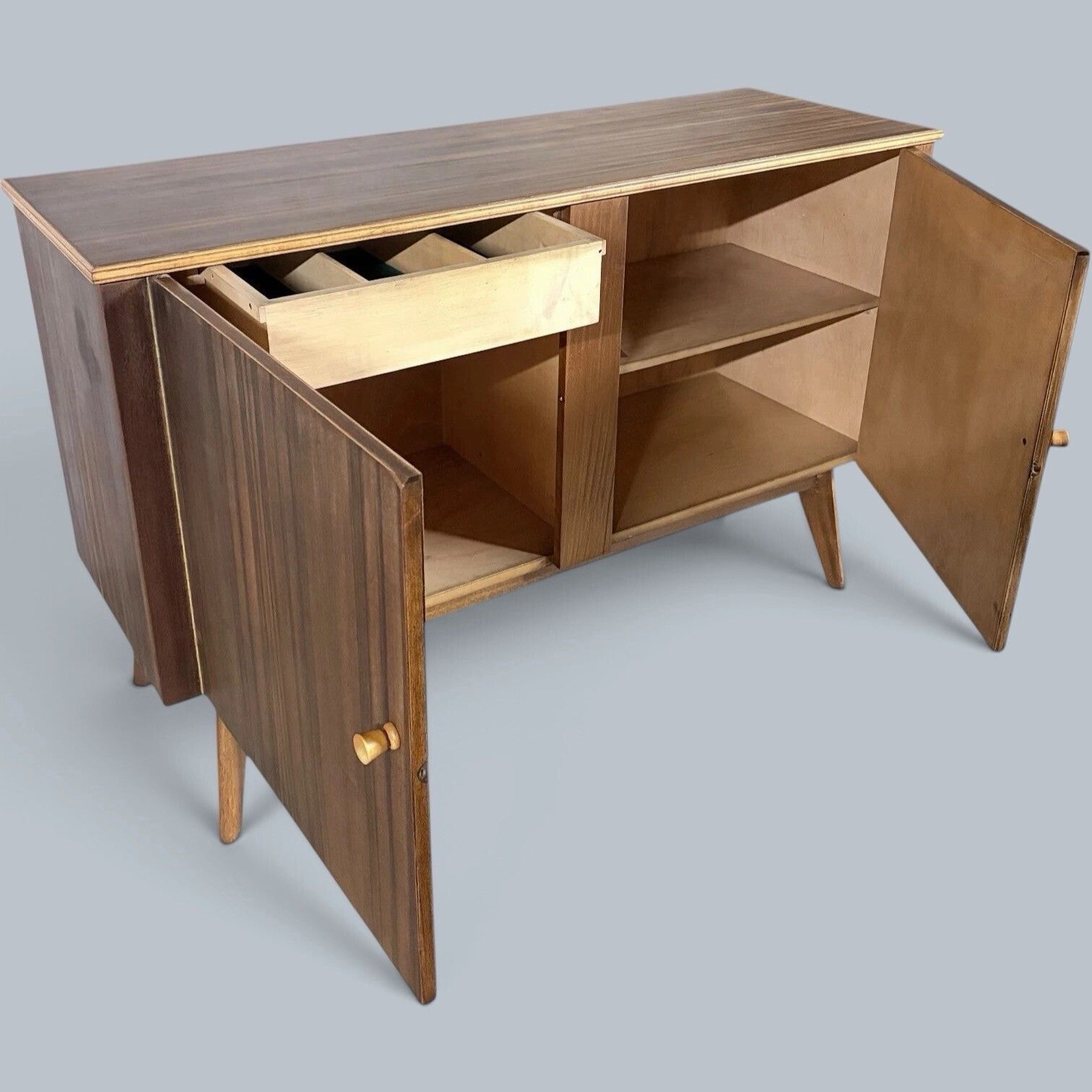 Morris Of Glasgow Mid Century Vintage Walnut & Teak Sideboard photo Furniture