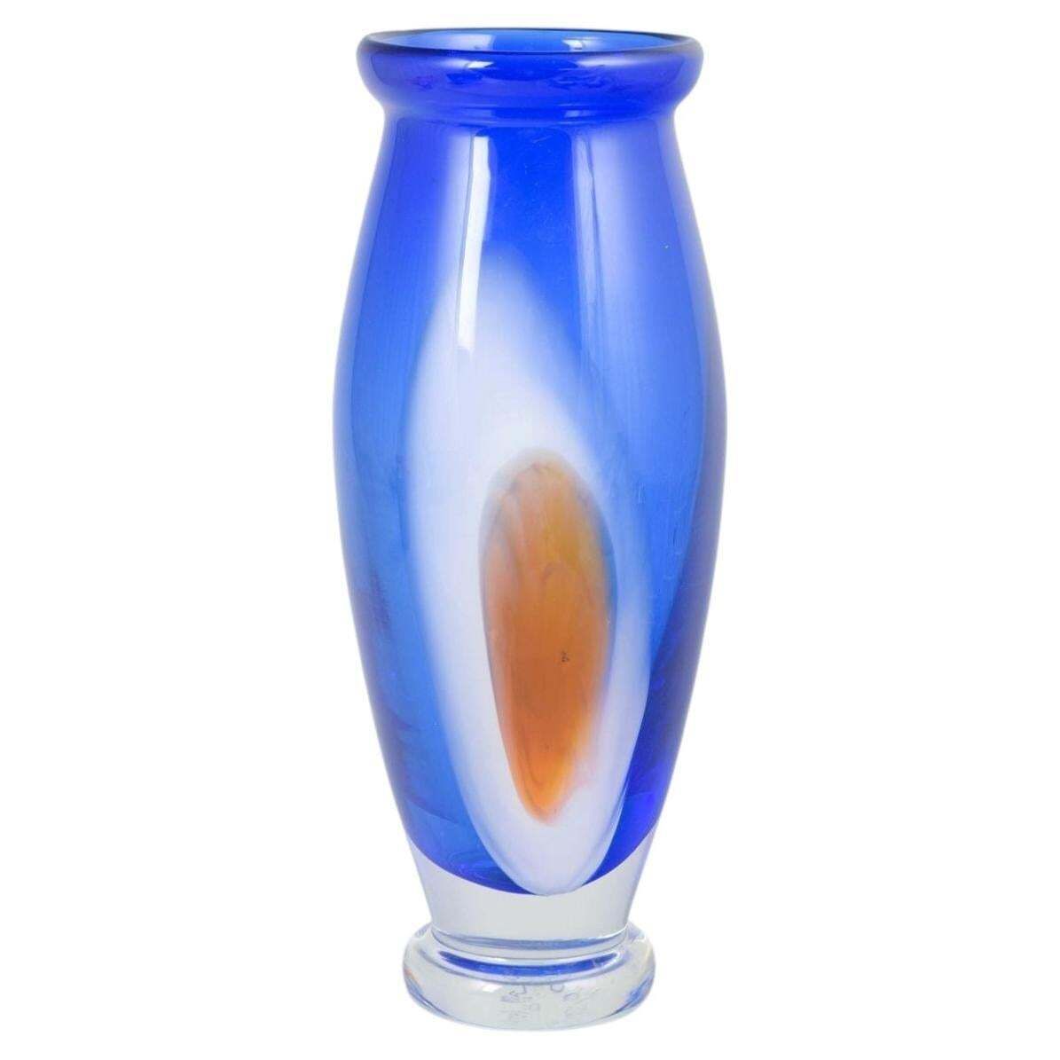 Chribska Glassworks. Grand vase en verre sommerso. Années 1990