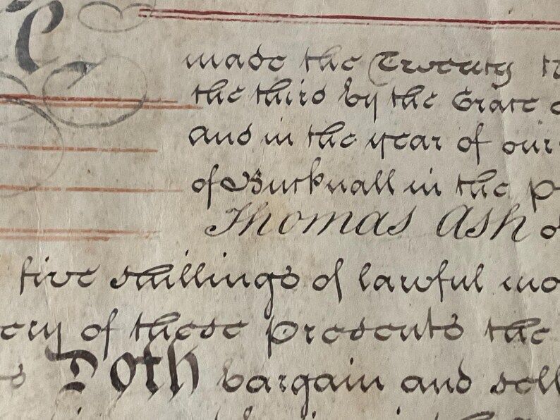 1813 Original Georgian Lease For A Year Document – Staffordshire Property Conveyance With Blue Revenue Stamp And Wax Seal photo vinterior