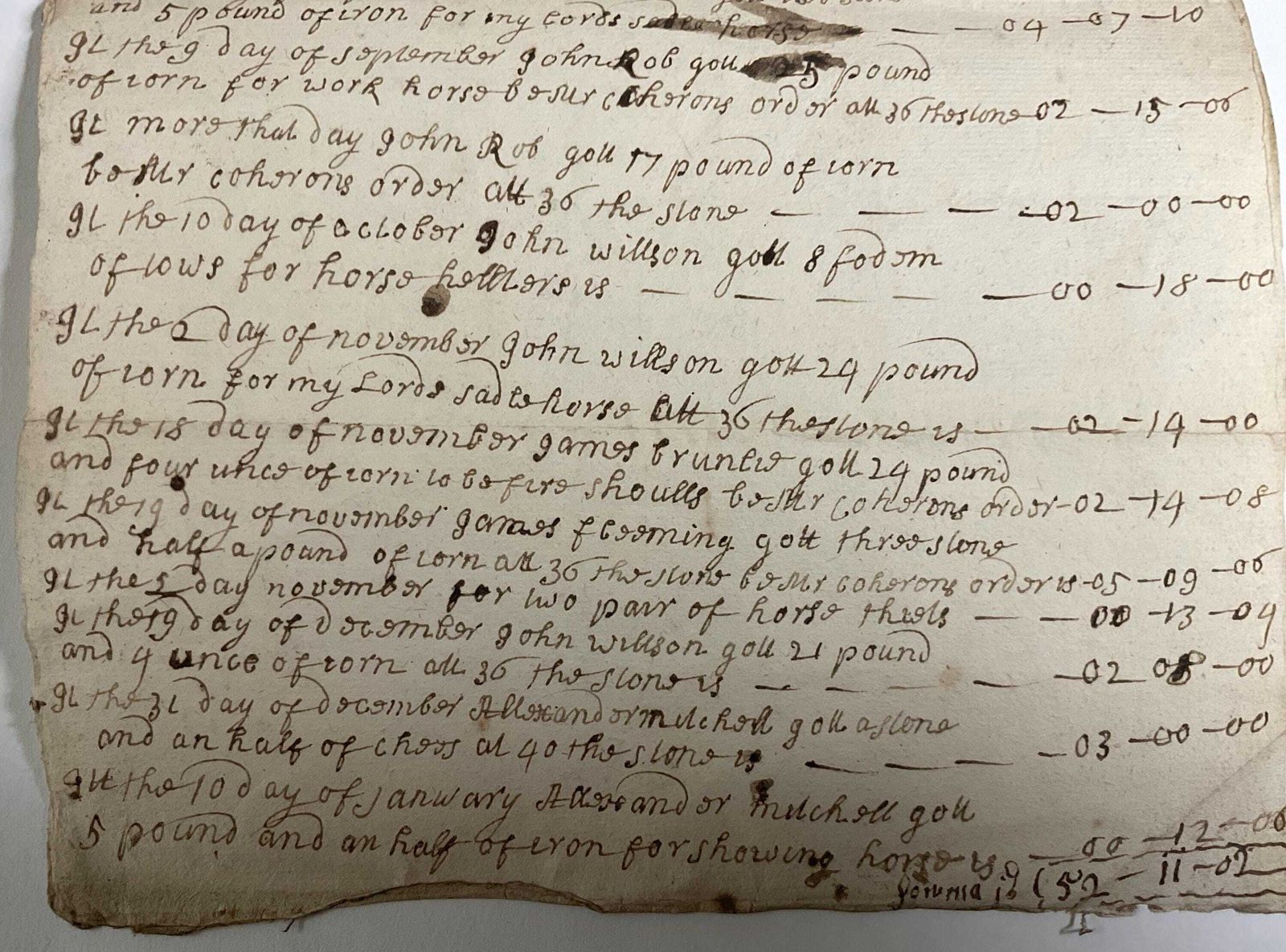 photo furniture 1720 Schots manuscript ondertekend door Robert Means voor de Earl of Wigtown, antiek estate document, 18e-eeuwse kalligrafie