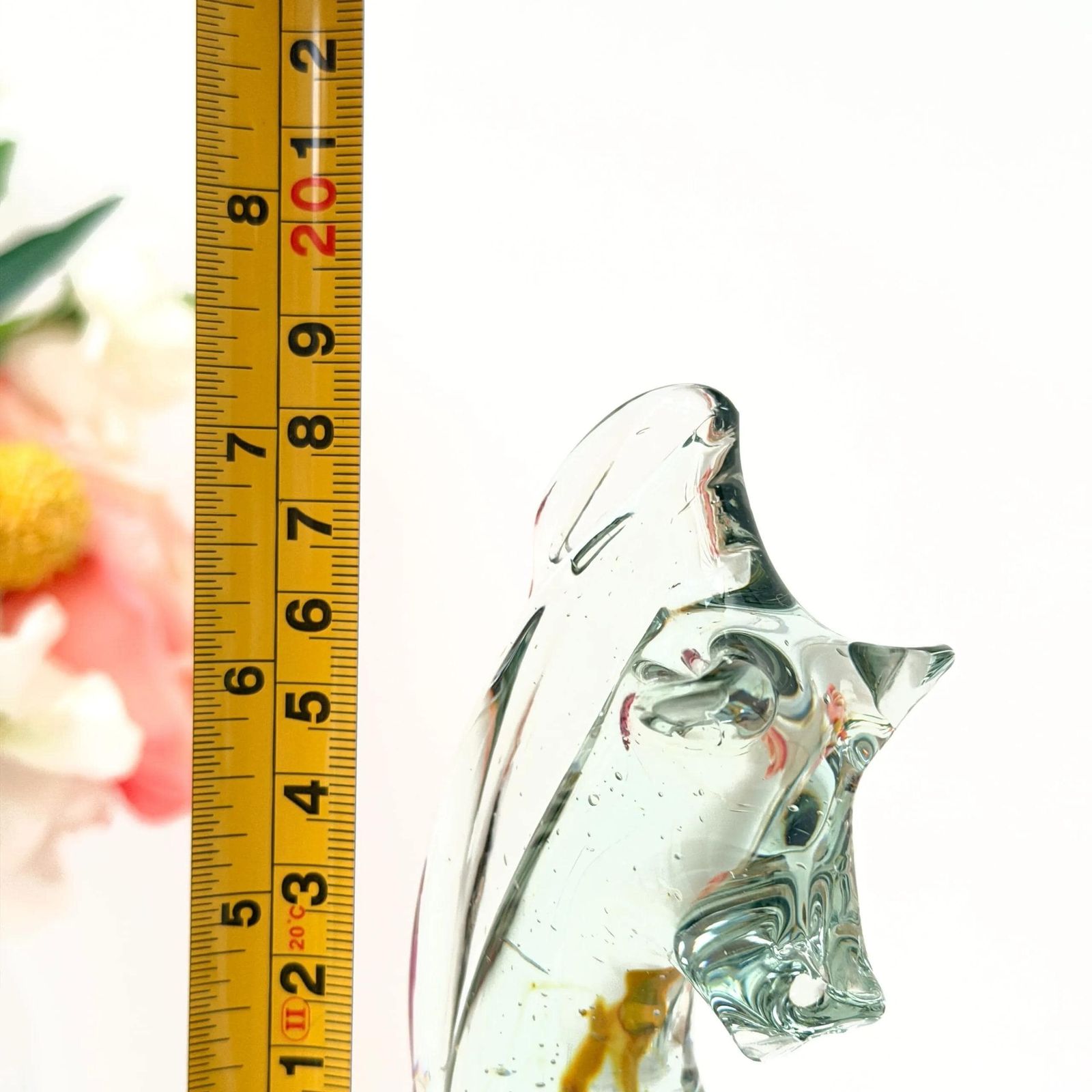 photo vintage Mdina Glass Seahorse Figurines Signed Pair Vintage Maltese Art Glass Midcentury