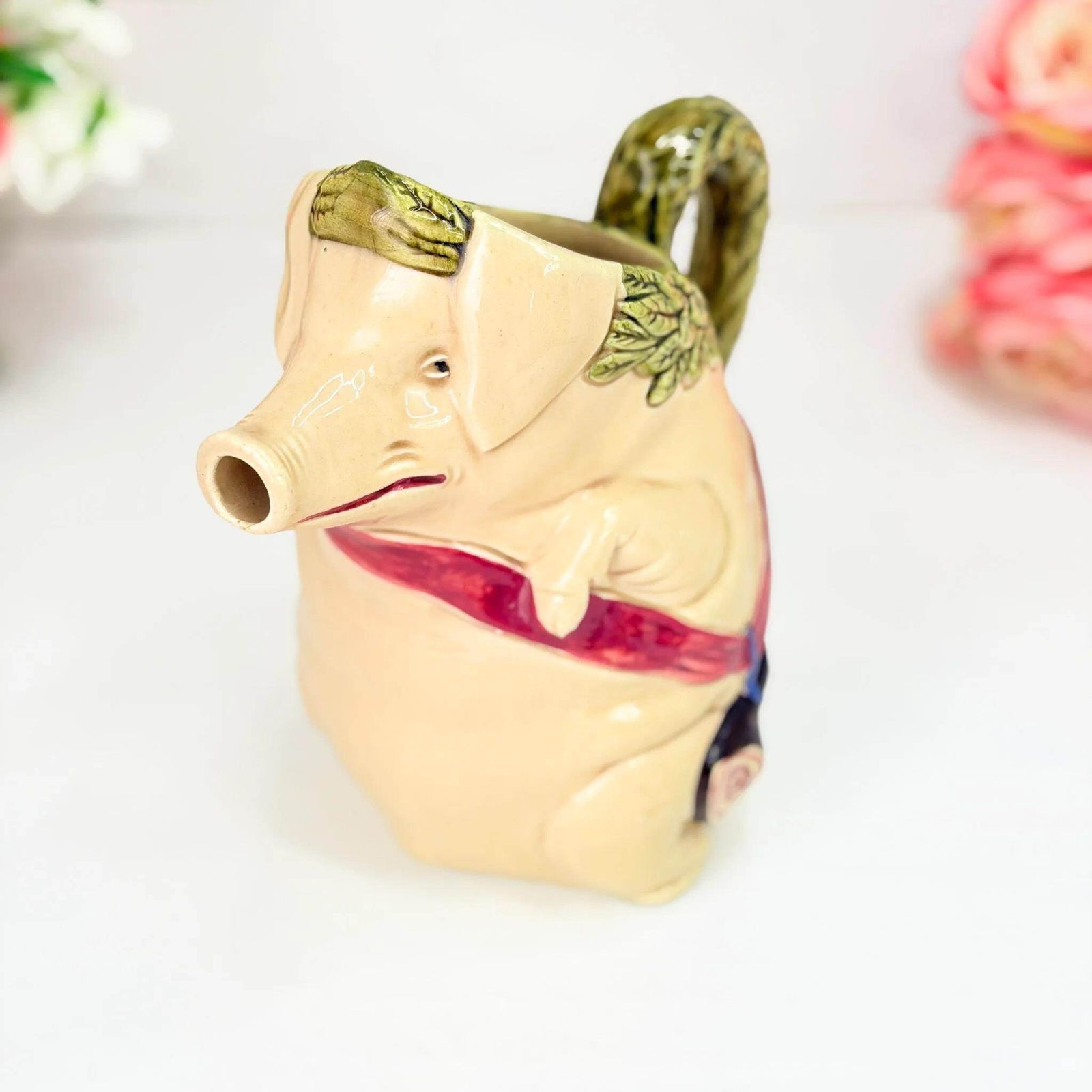 Antieke Franse Majolica Cochon Au Jambon Varken Kan Frie Onnaing 19e Eeuw photo buy