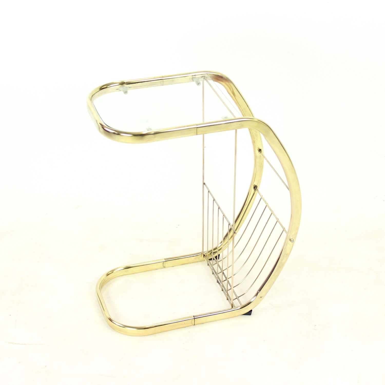 1970 Side Table In Brass And Glass, Italy photo furniture