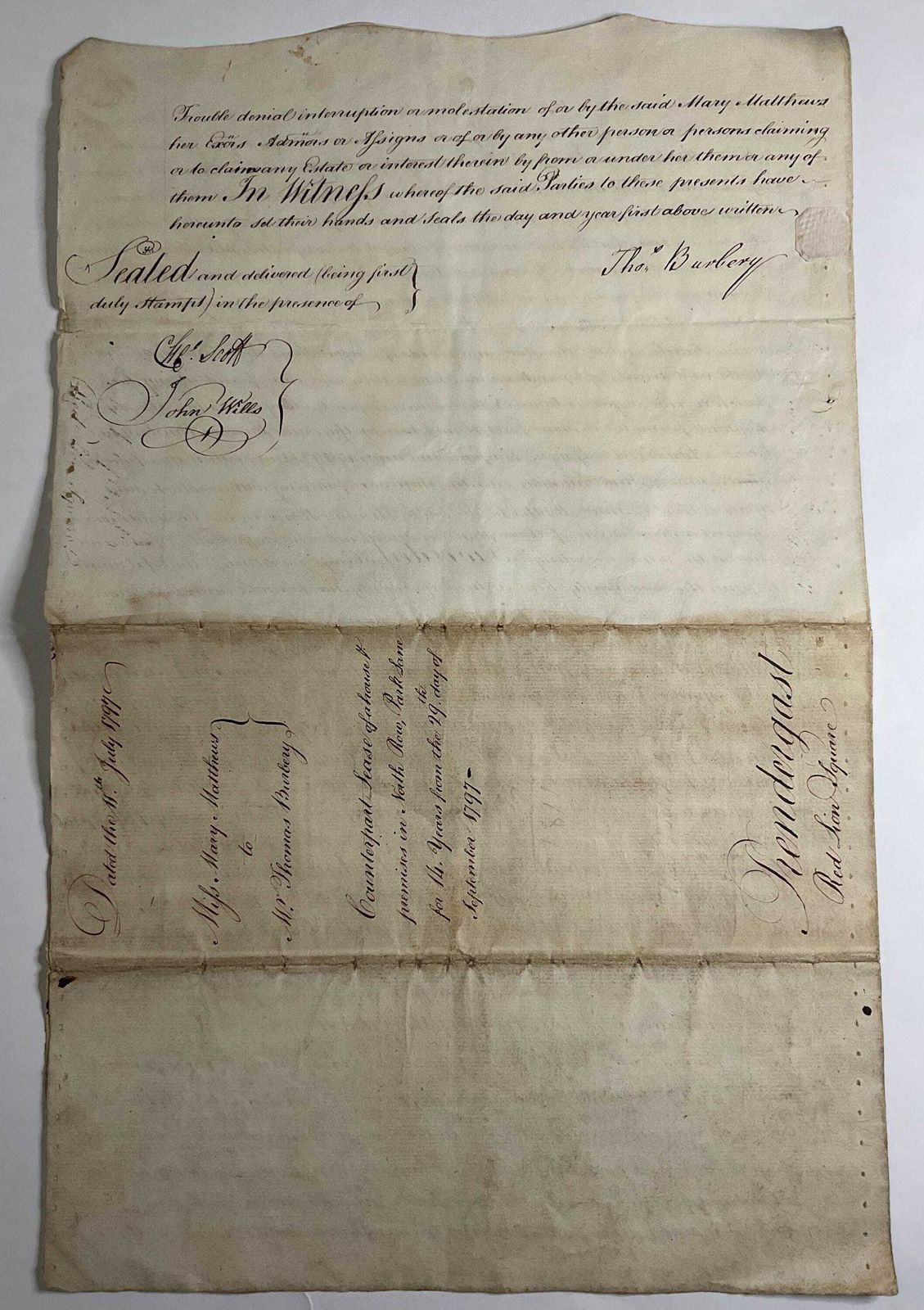 1797 Georgisch Huurcontract, Origineel Manuscript - Londense Eigendom, Park Lane en Clausule Verboden Beroepen photo Kunst