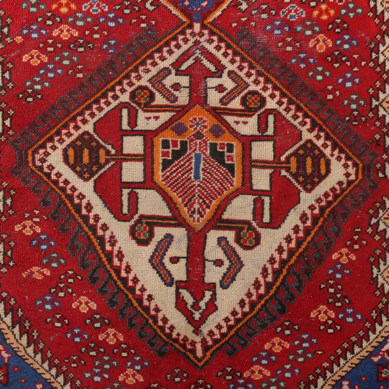Tapis d'époque asiatique en coton et laine, nœuds serrés, 104 x 63 in photo Textiles