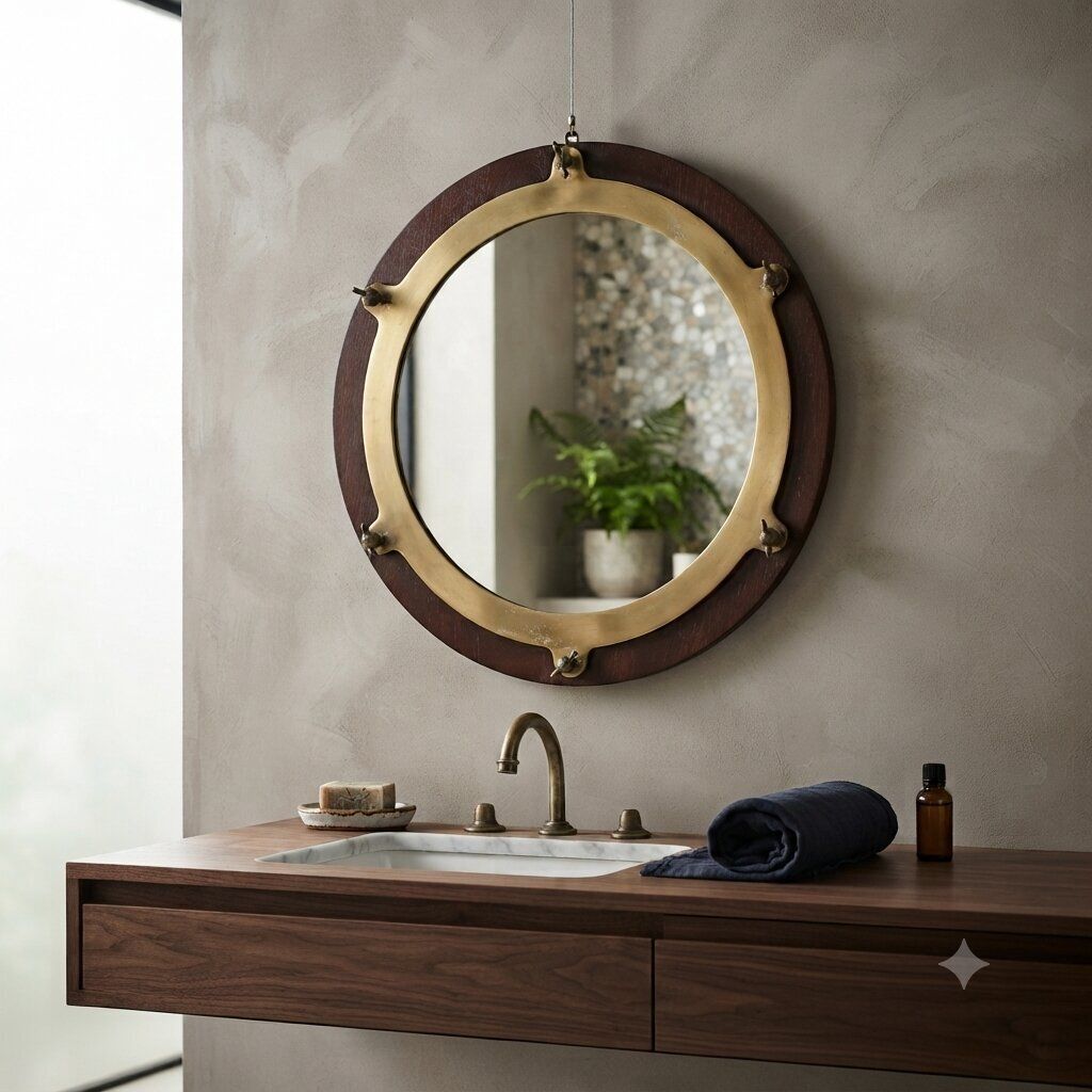 Nautische spiegel uit Italië, 20e eeuw photo furniture